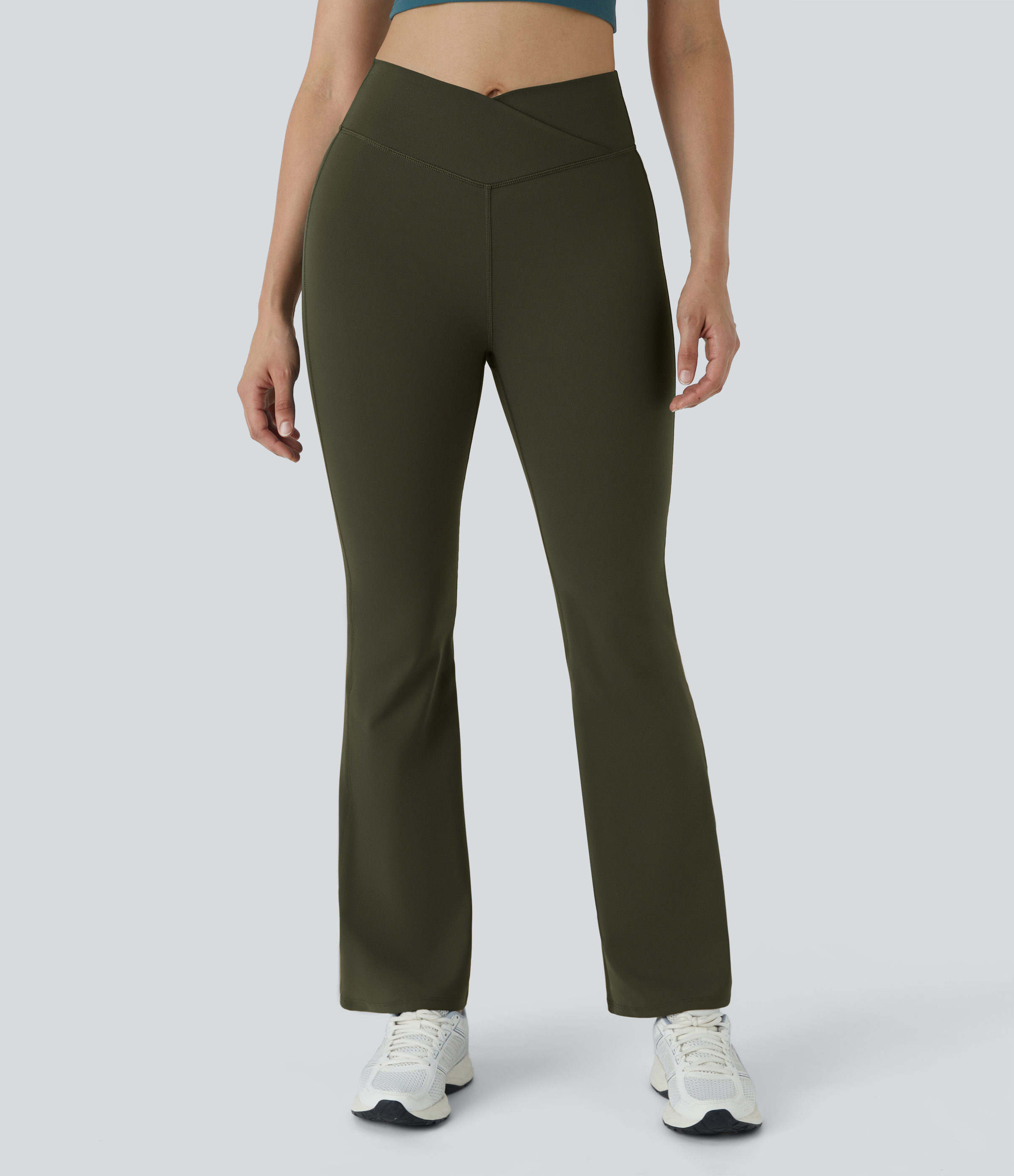DayStretch High Waisted Crossover Flare Yoga Leggings