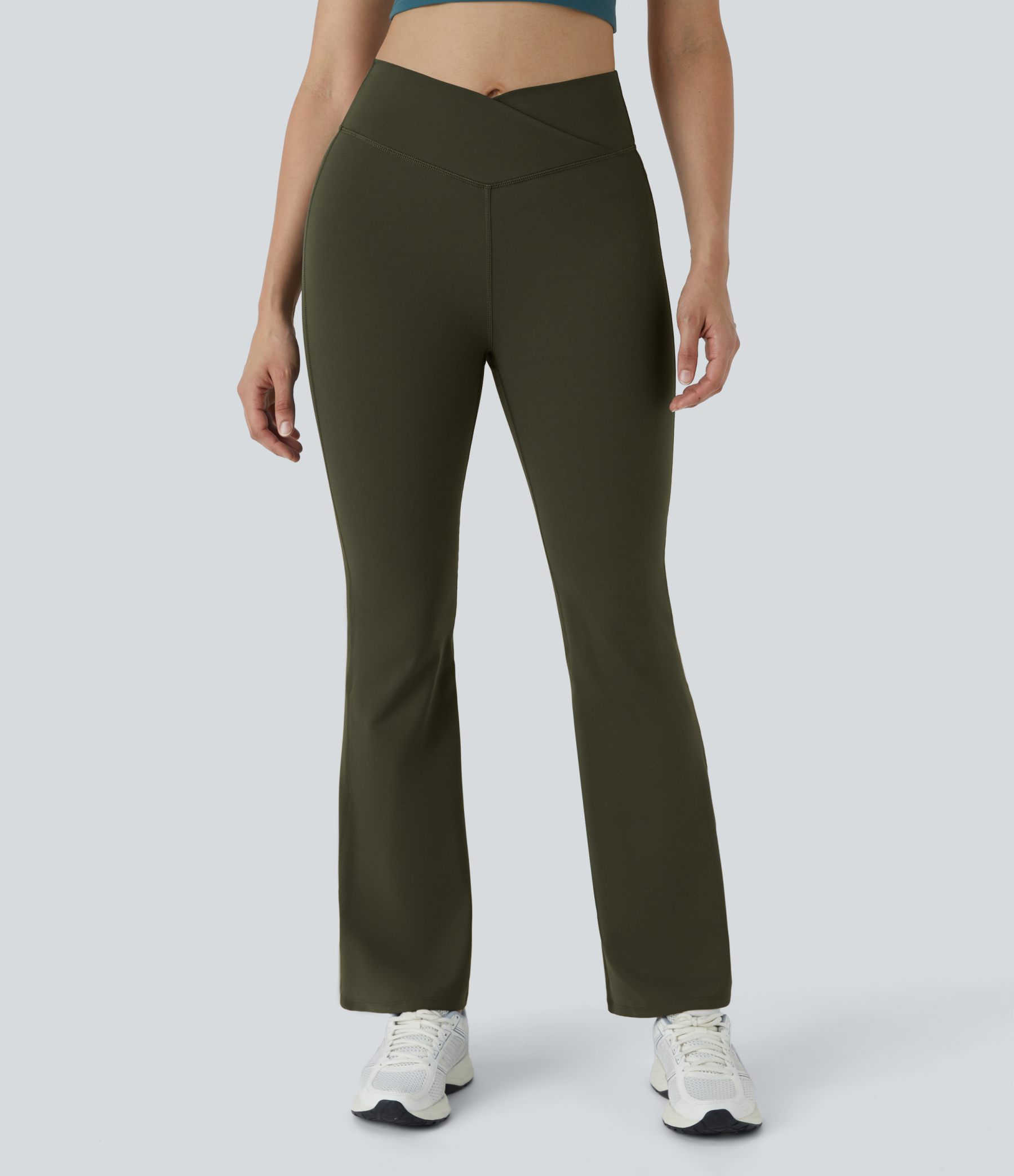 DayStretch High Waisted Crossover Flare Yoga Leggings