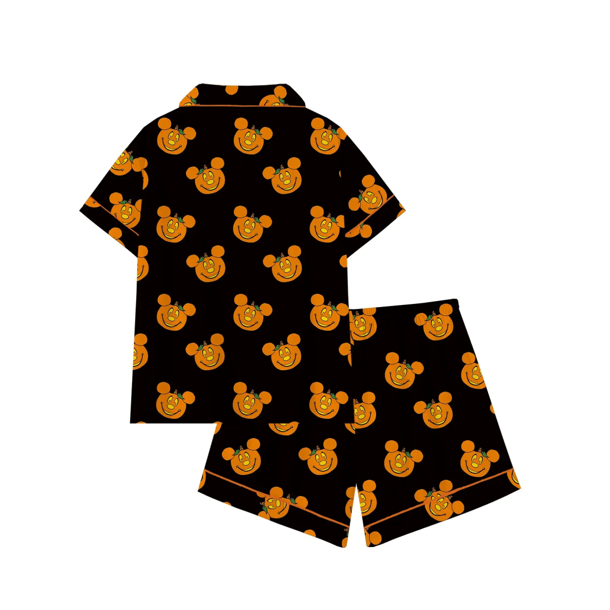 【Halloween】 Women's Halloween Cartoon Print Pajama Set, Cute Funny Sleepwear, Loungewear, 2-Piece Short Sleeve, Fitted, Above the Knee, All Seasons Gift, Top