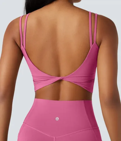 UltraSculpt™ Double Straps Twisted Backless Cropped Yoga Tank Top