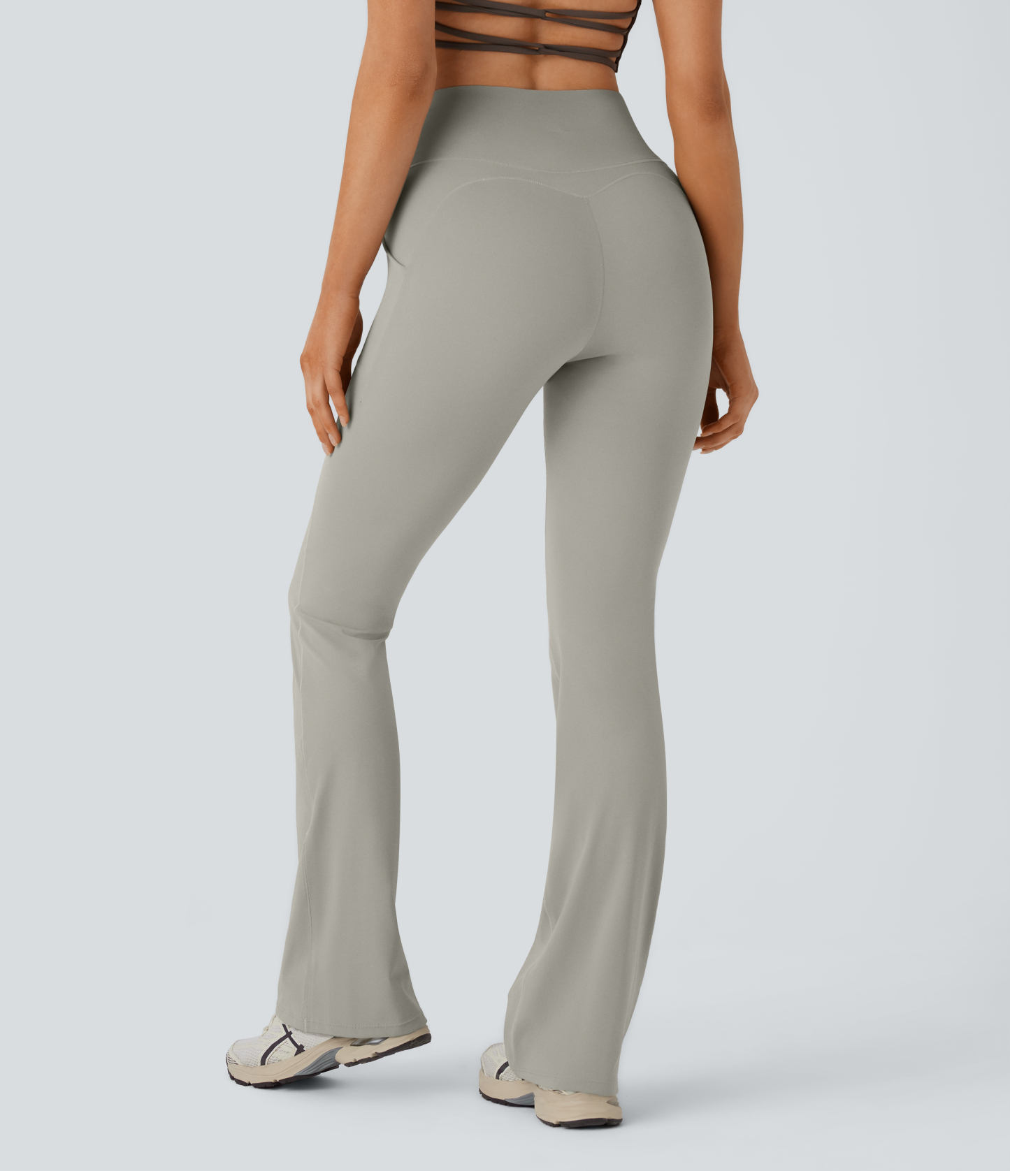 QuickDry High Waisted Tummy Control Pocket Yoga Flare Leggings