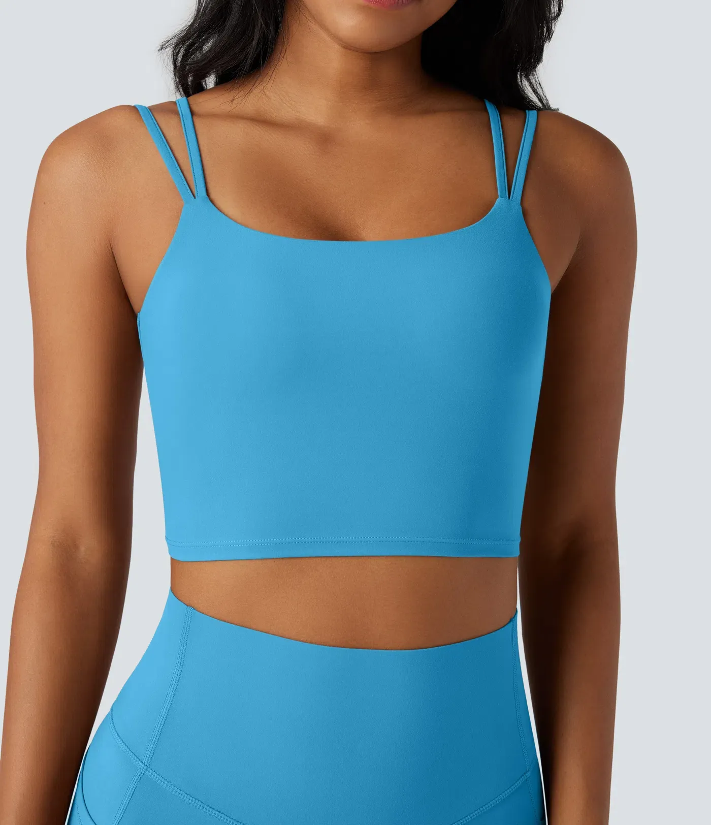 UltraSculpt™ Double Straps Twisted Backless Cropped Yoga Tank Top