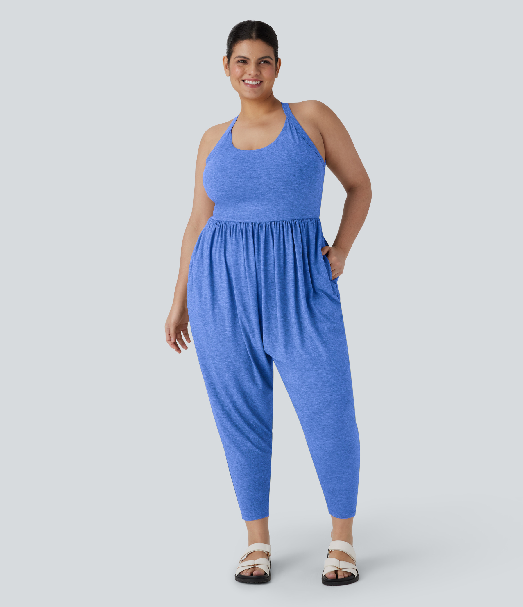Harem Casual Plus Size Jumpsuit with Pocket-Easy Peezy Edition