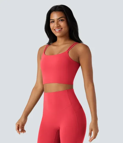 UltraSculpt™ Double Straps Twisted Backless Cropped Yoga Tank Top