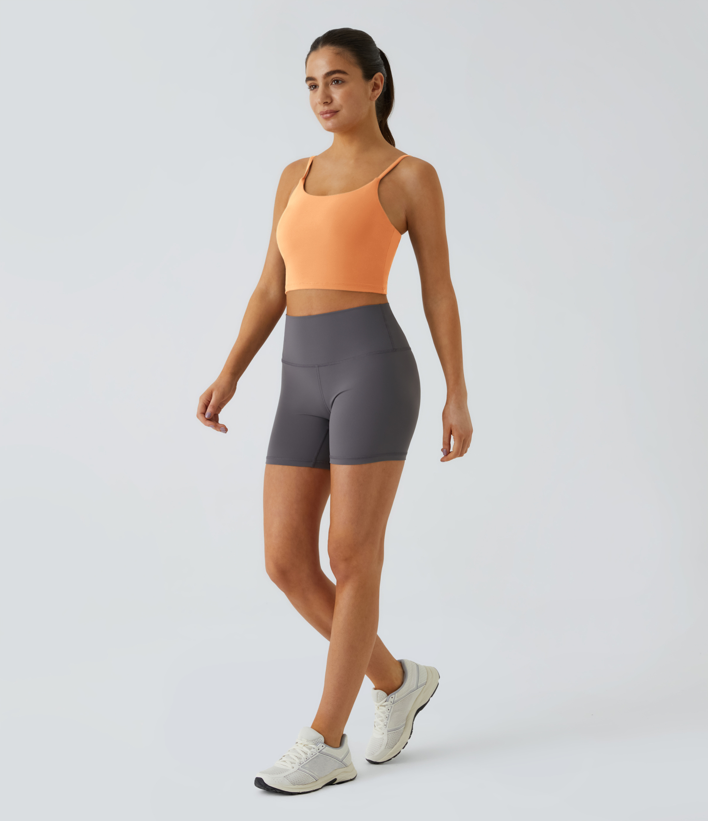 Basic Padded Workout Cropped Low Support Tank Top A-C Cups