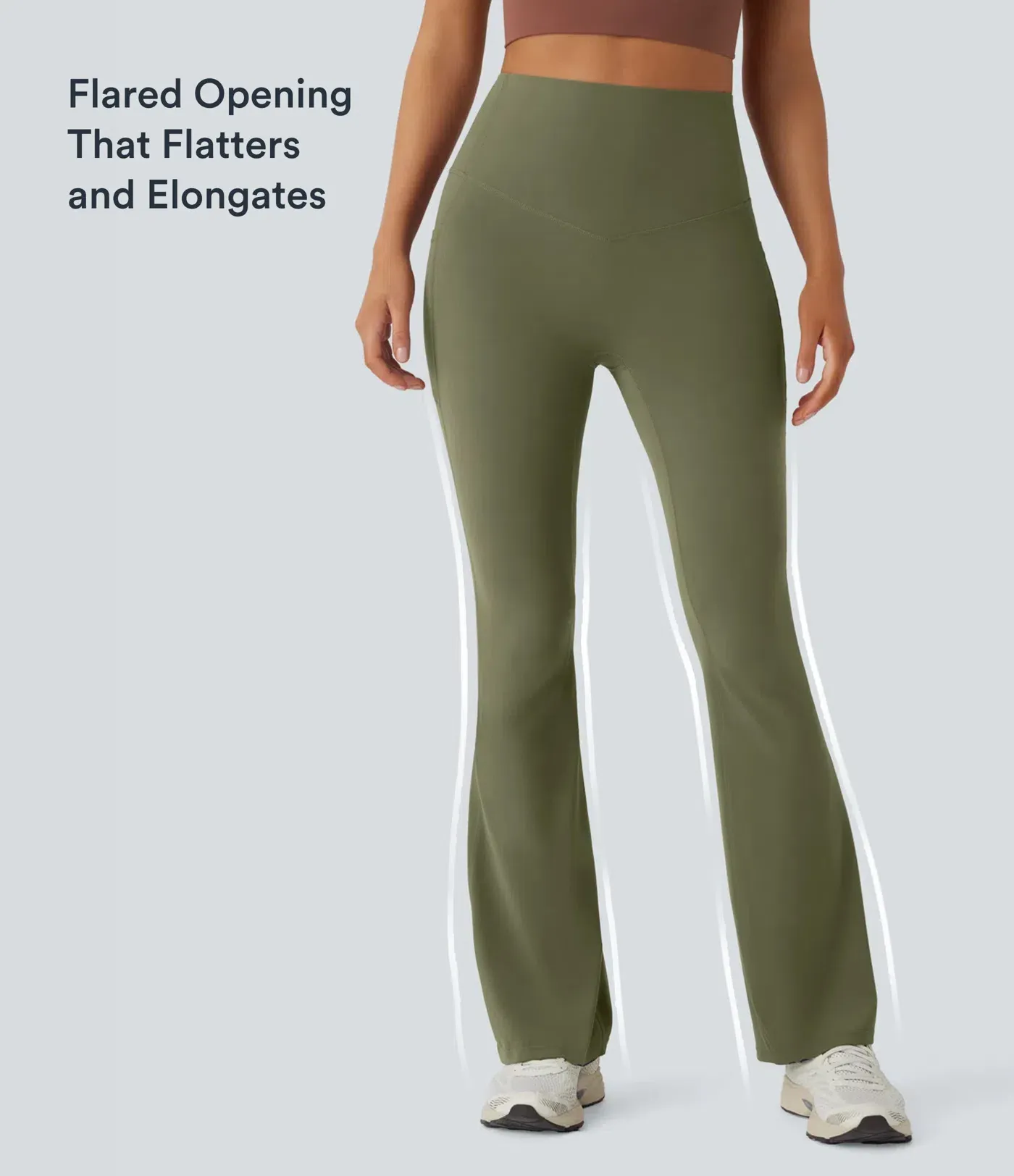 High Waisted Scrunch Butt Lifting Tummy Control Pocket Shaping Yoga Bootcut Leggings