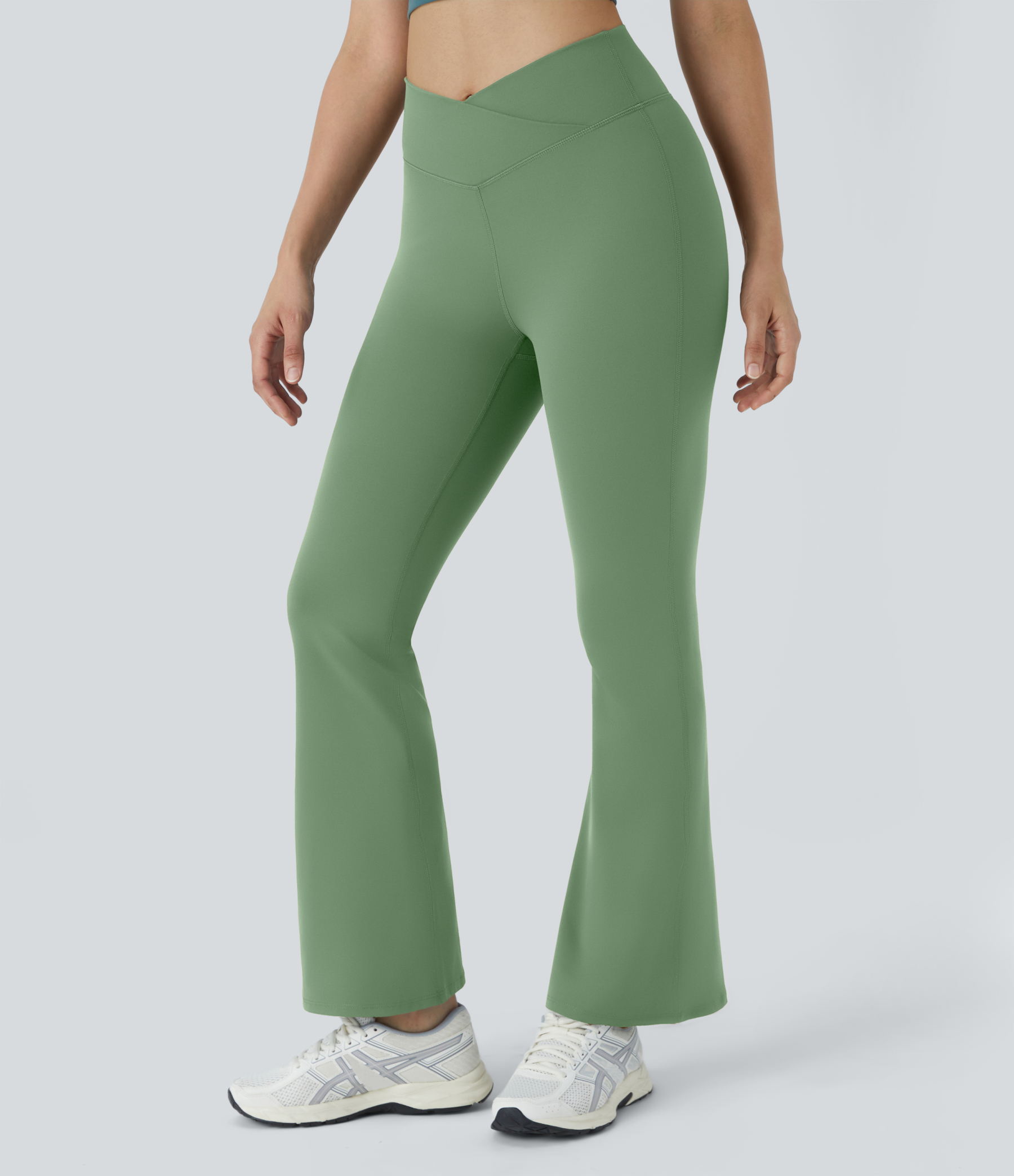 DayStretch High Waisted Crossover Flare Yoga Leggings