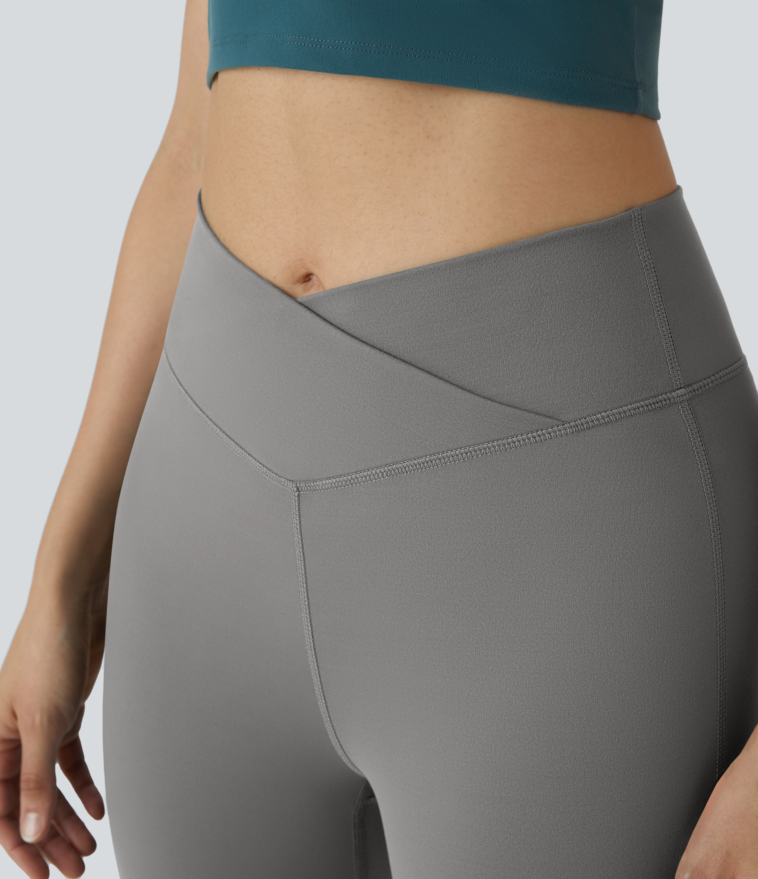 DayStretch High Waisted Crossover Flare Yoga Leggings