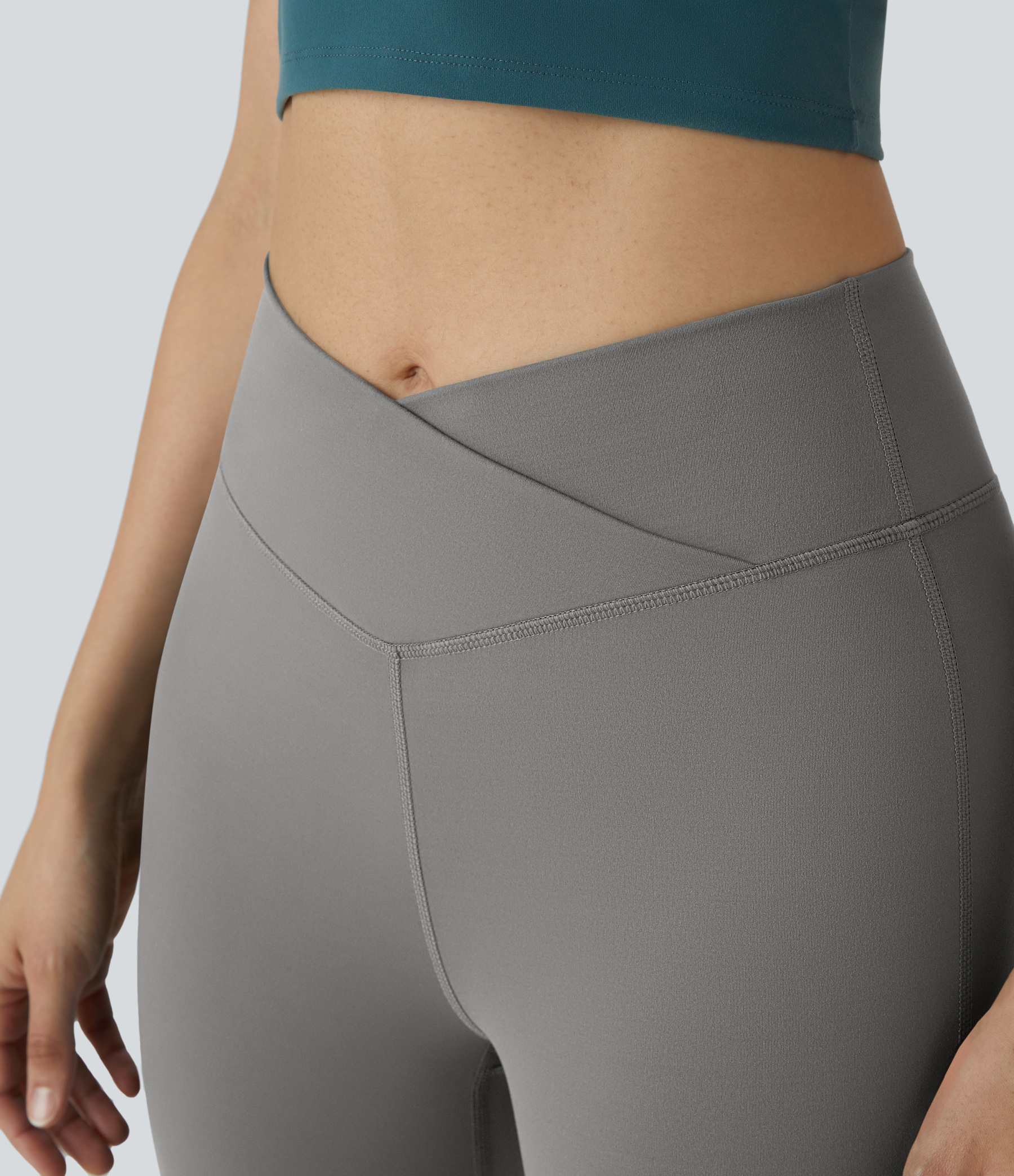 DayStretch High Waisted Crossover Flare Yoga Leggings
