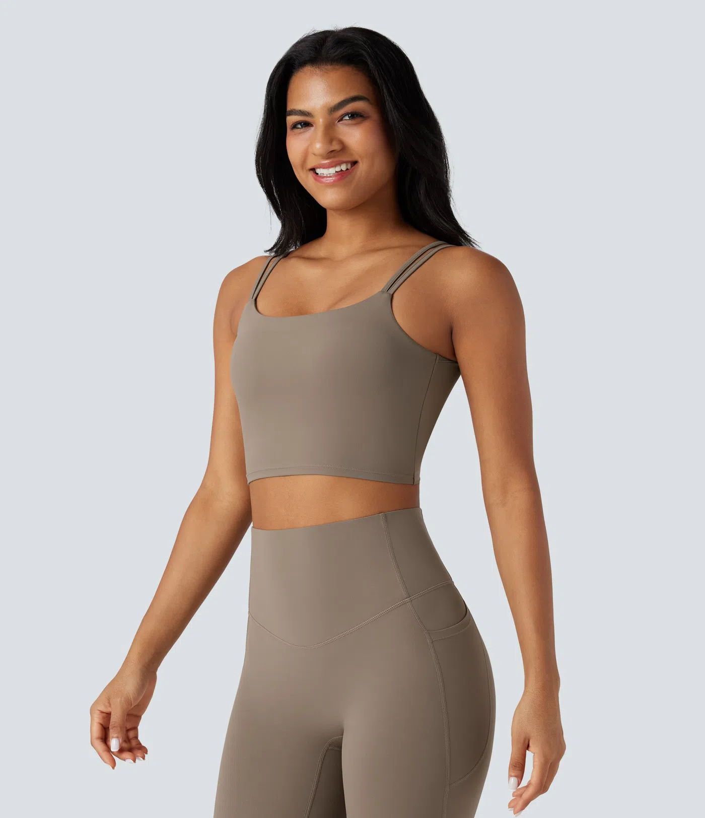 UltraSculpt™ Double Straps Twisted Backless Cropped Yoga Tank Top