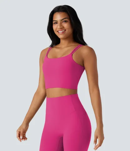 UltraSculpt™ Double Straps Twisted Backless Cropped Yoga Tank Top