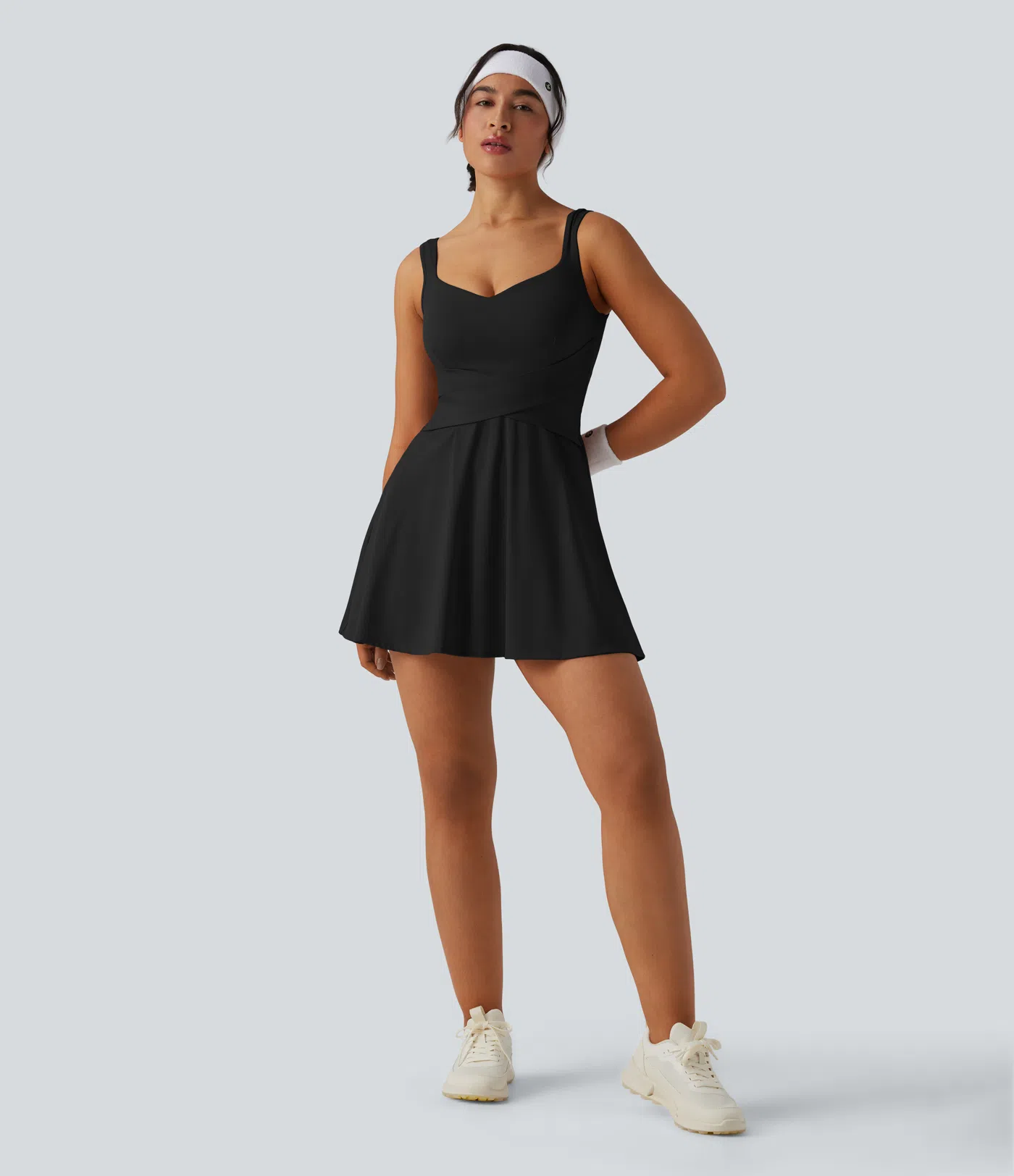 Breathable 2-in -1 Cool-Touch Mini Tennis Sport Dress With Pockets-Easy To Wear And Take-off Version-UPF50