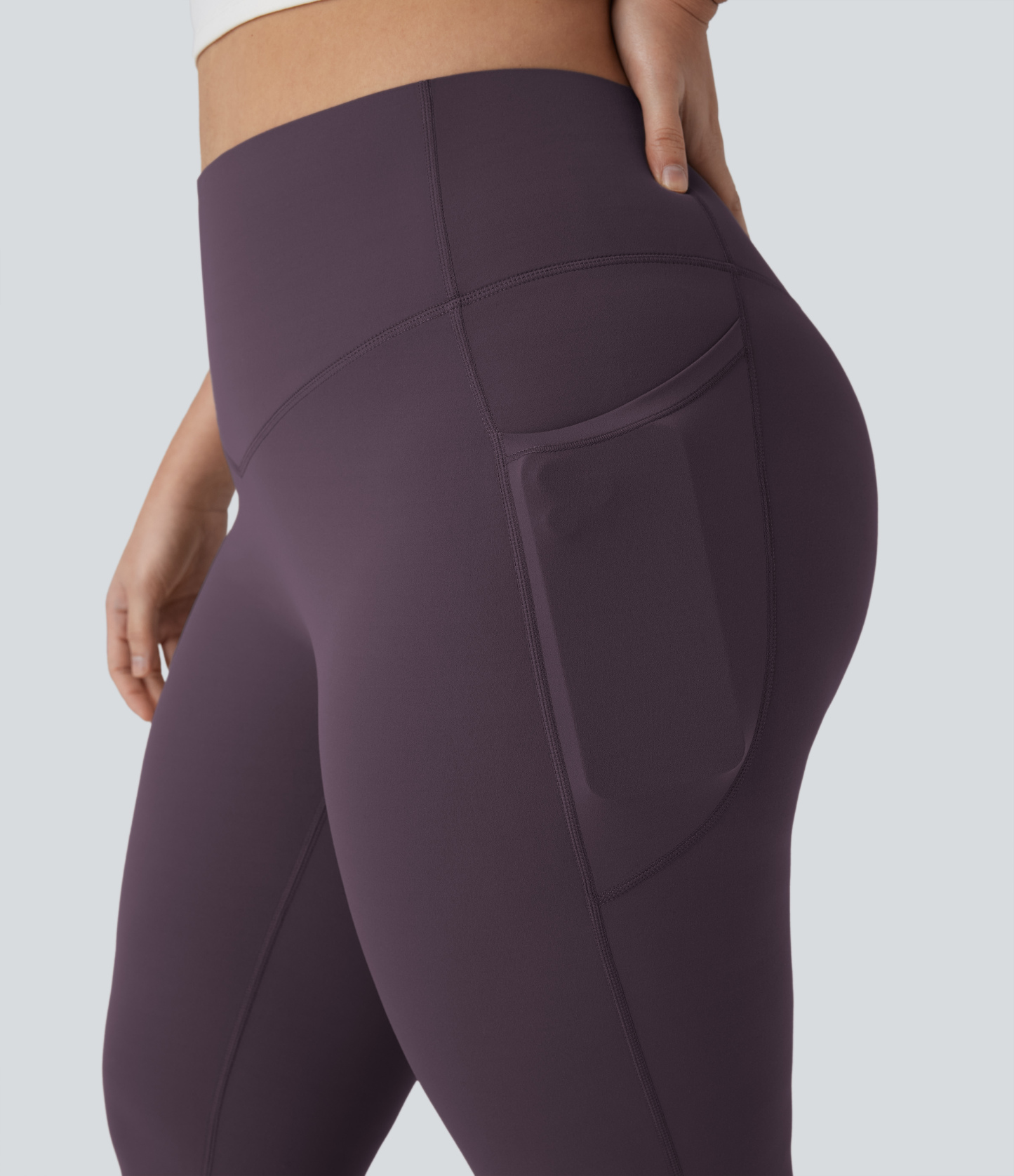 High Waisted Tummy Control Pocket Shaping Yoga Bootcut Plus Size Leggings