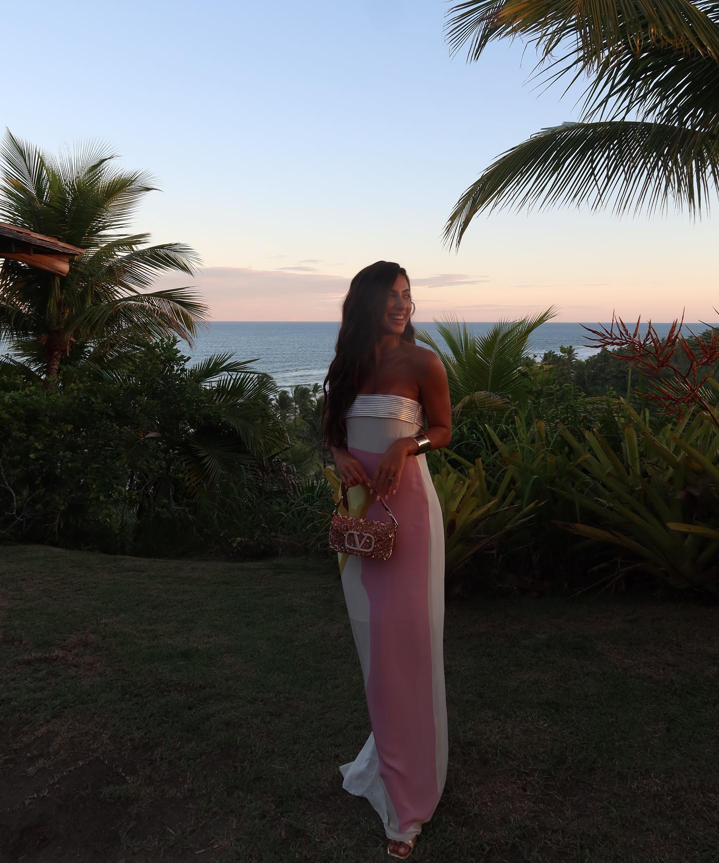 Bandeau Blossom Print Maxi Dress