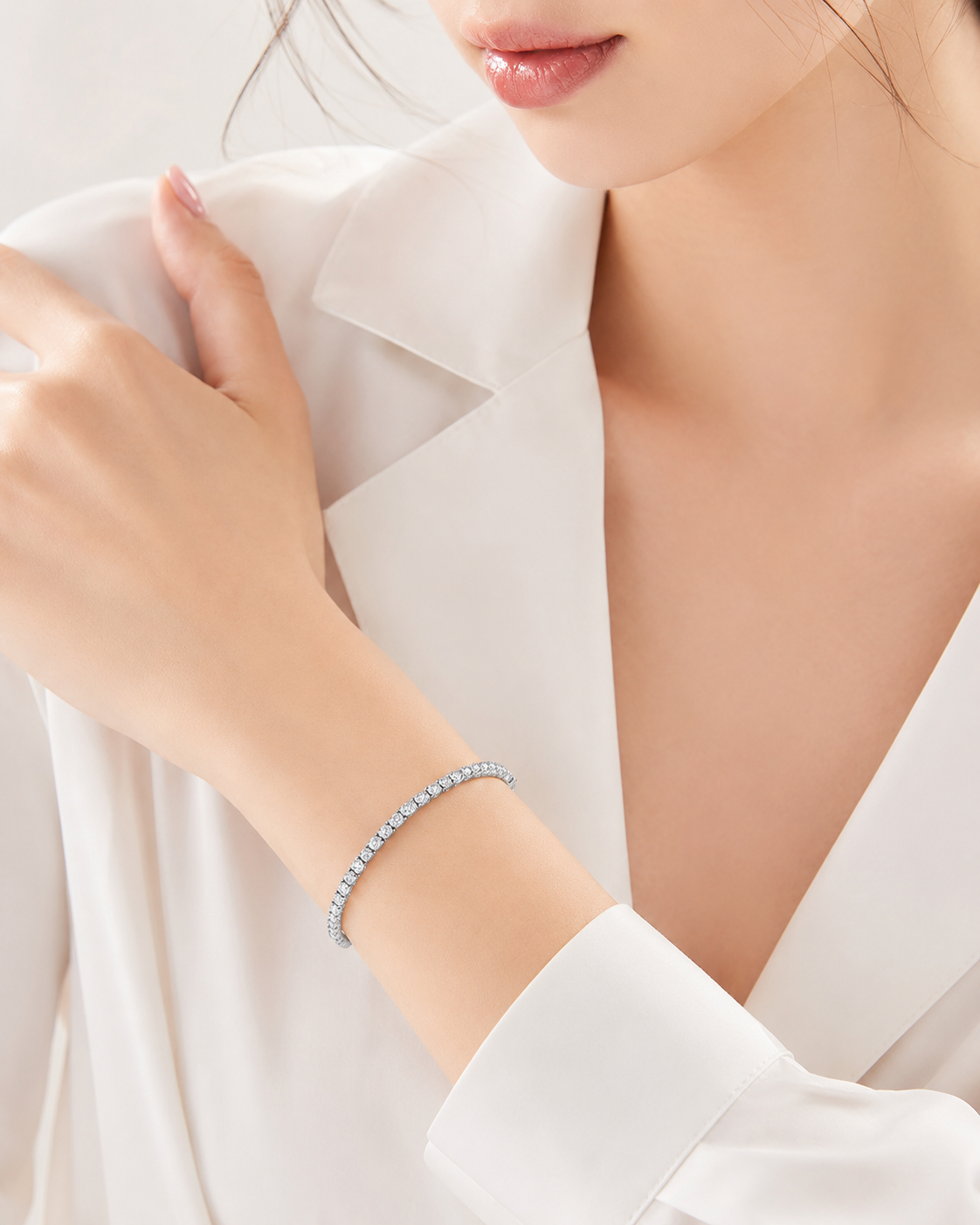 Adjustable Cubic Zirconia Tennis Bracelet