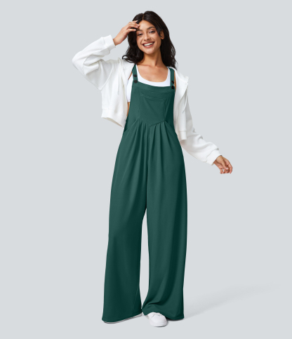 Pockets Waffle Casual Overalls