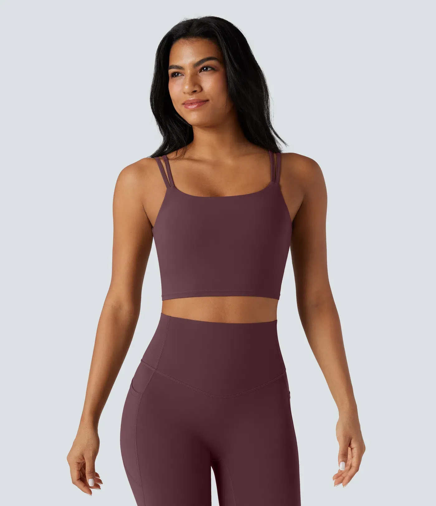 UltraSculpt™ Double Straps Twisted Backless Cropped Yoga Tank Top