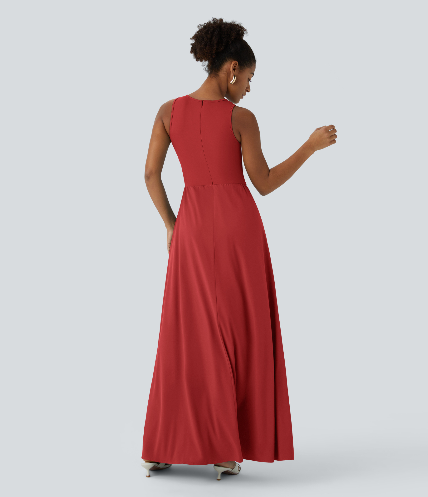 Zipper Sleeveless Pocket Contrast Quick Dry Jumpsuit