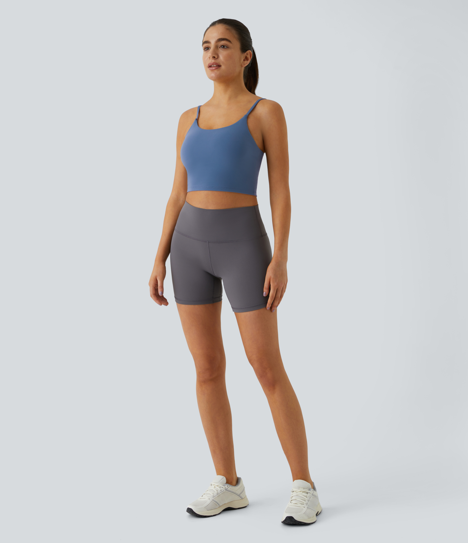 Basic Padded Workout Cropped Low Support Tank Top A-C Cups