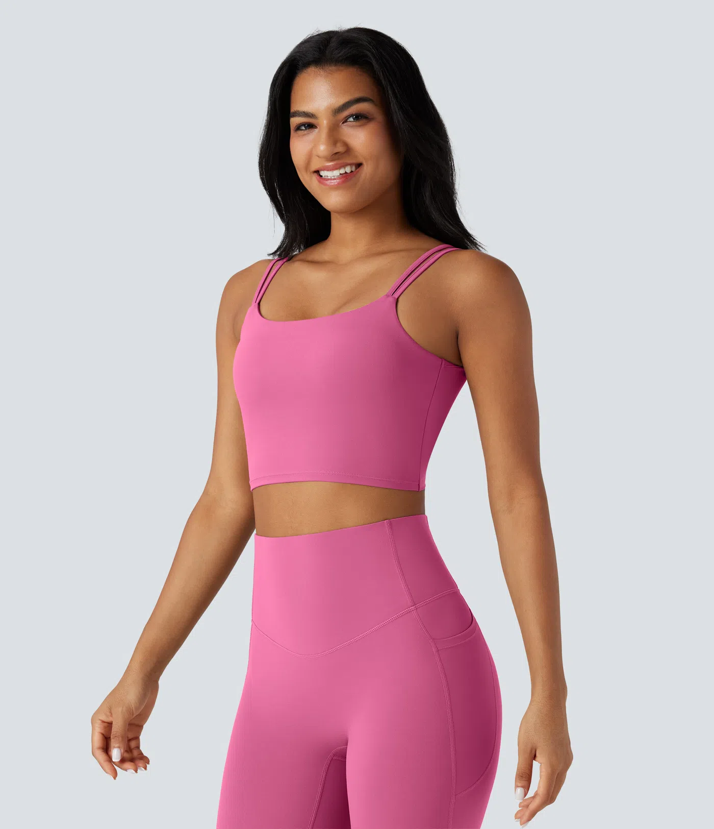 UltraSculpt™ Double Straps Twisted Backless Cropped Yoga Tank Top