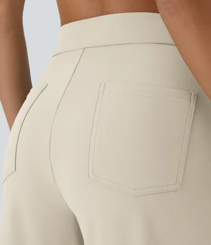 DayStretch High Waisted Pockets Straight Leg Casual Pants