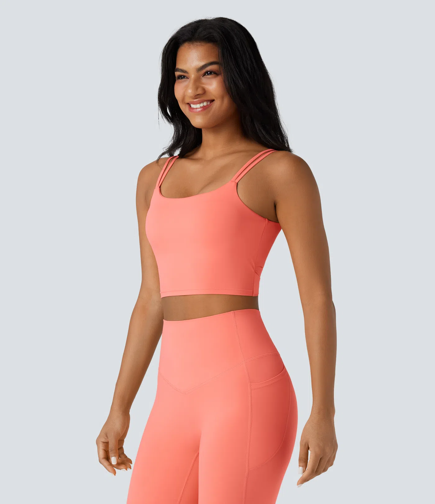 UltraSculpt™ Double Straps Twisted Backless Cropped Yoga Tank Top