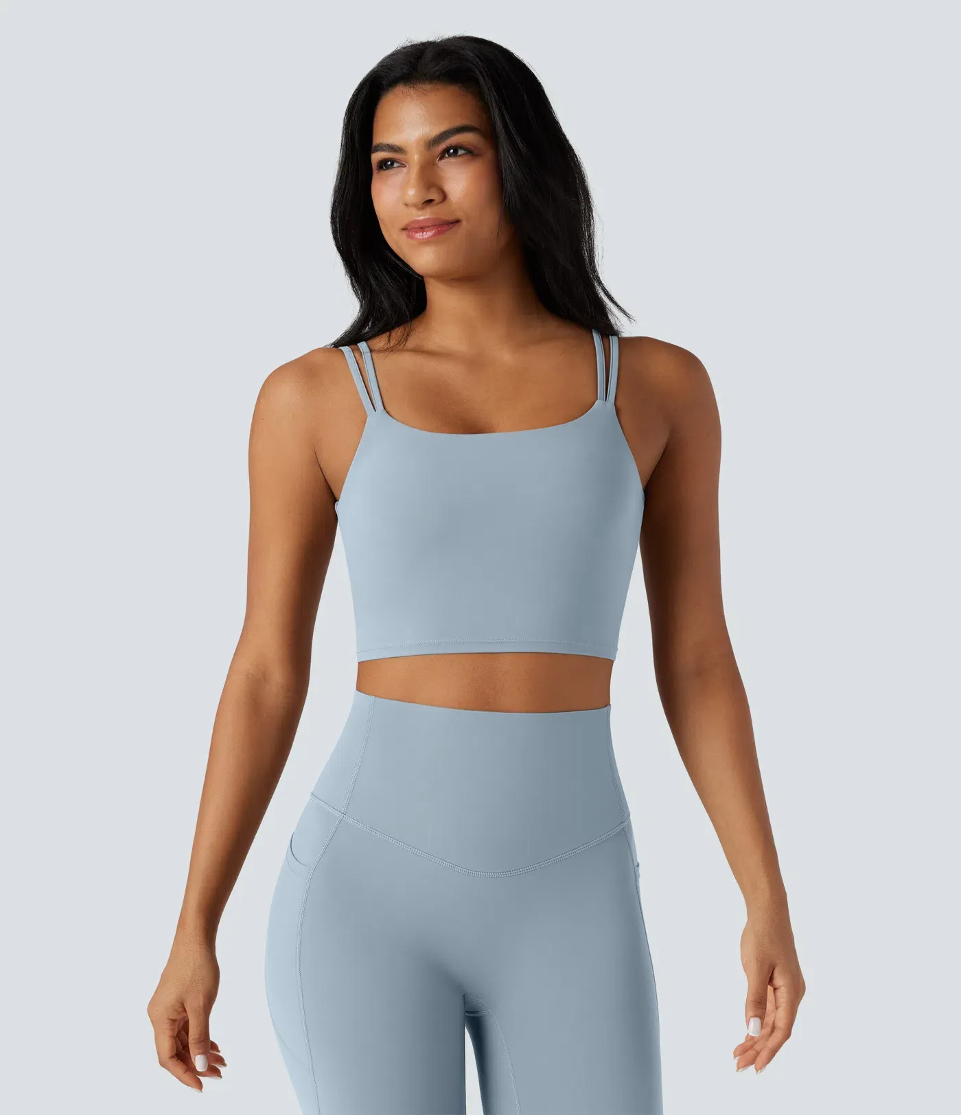 UltraSculpt™ Double Straps Twisted Backless Cropped Yoga Tank Top