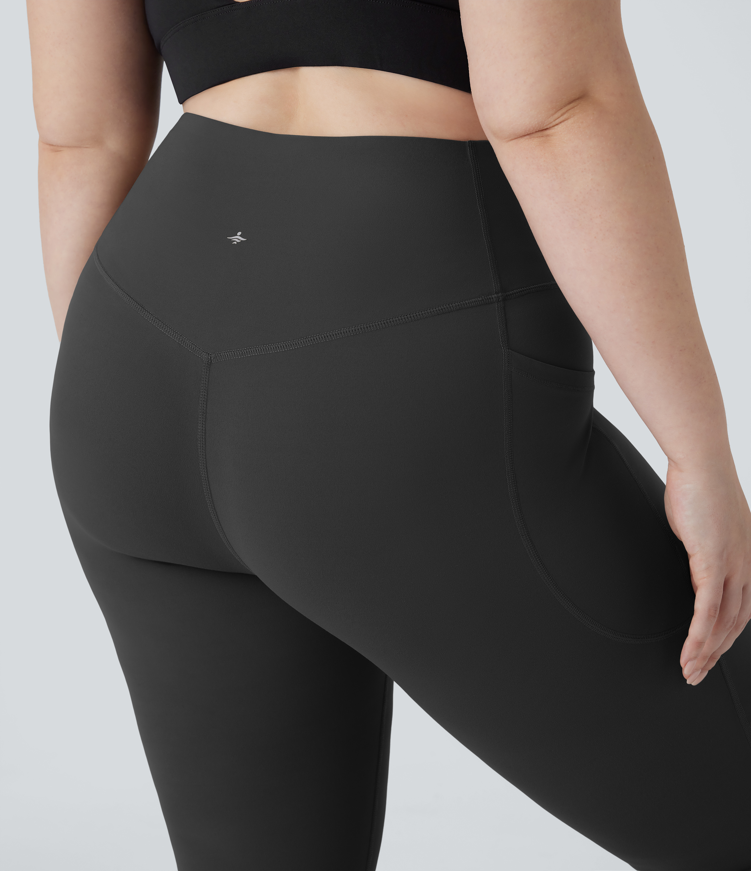 High Waisted Tummy Control Pocket Shaping Yoga Bootcut Plus Size Leggings