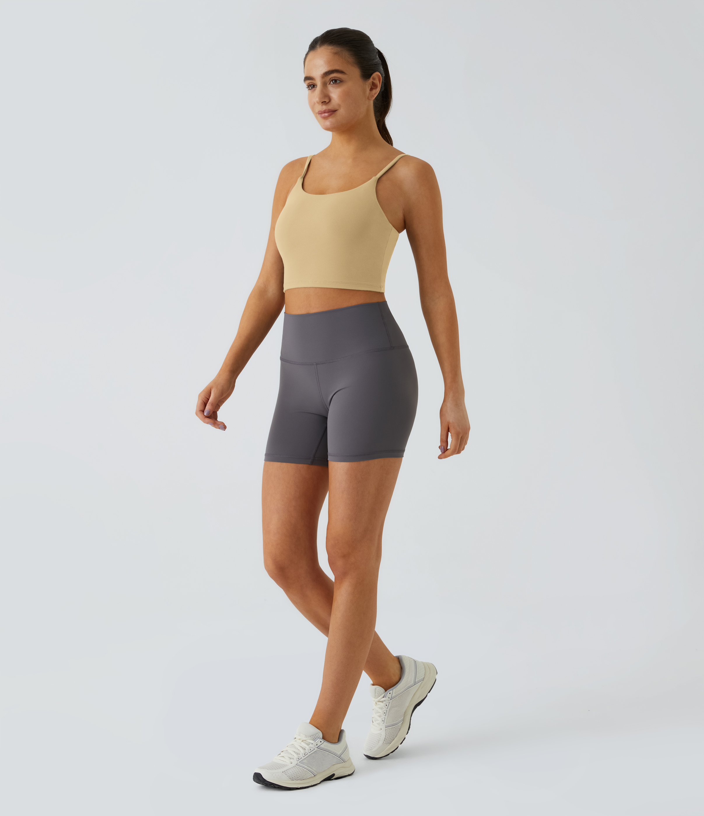 Basic Padded Workout Cropped Low Support Tank Top A-C Cups