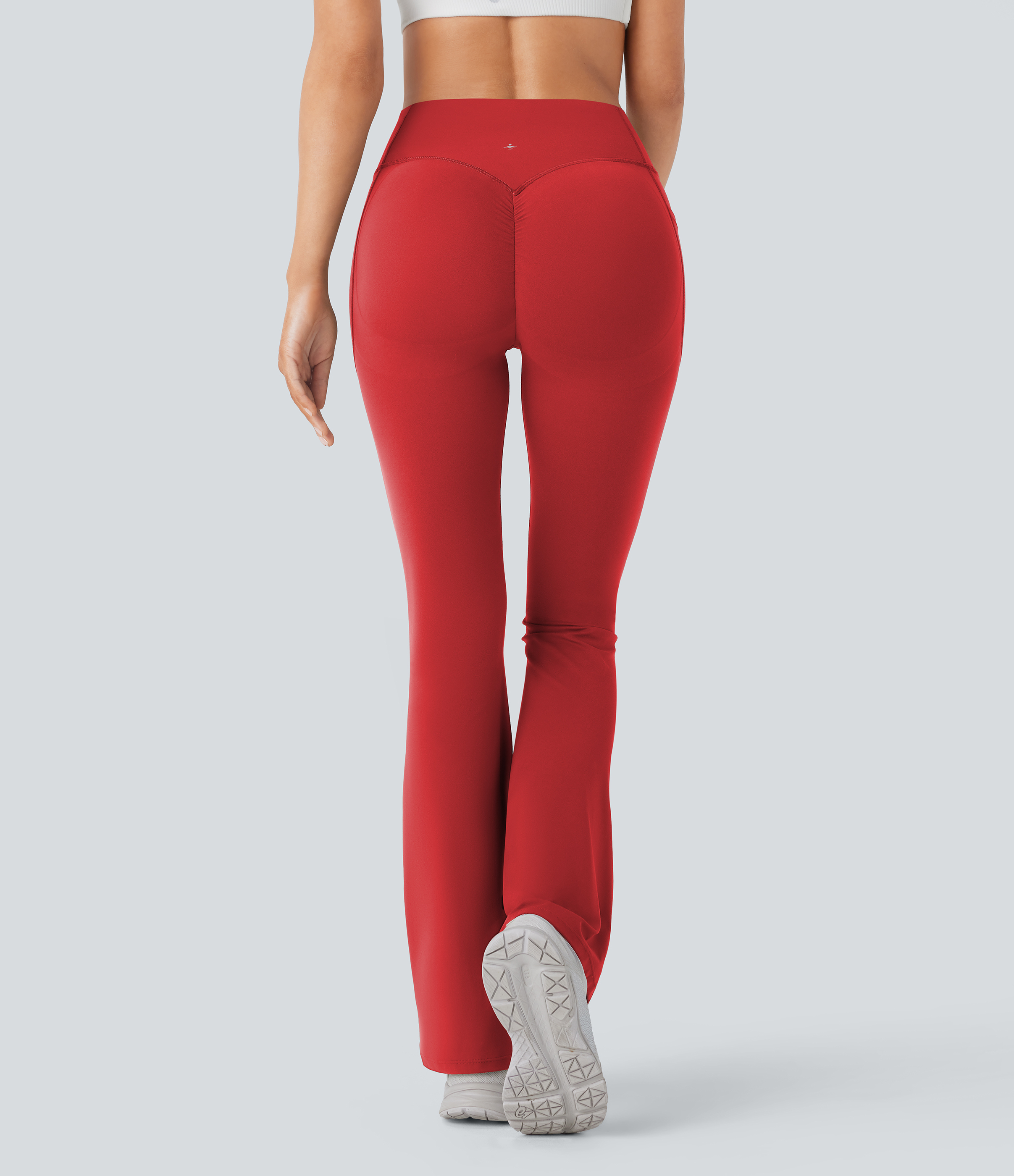 High Waisted Scrunch Butt Lifting Tummy Control Pocket Shaping Yoga Bootcut Leggings