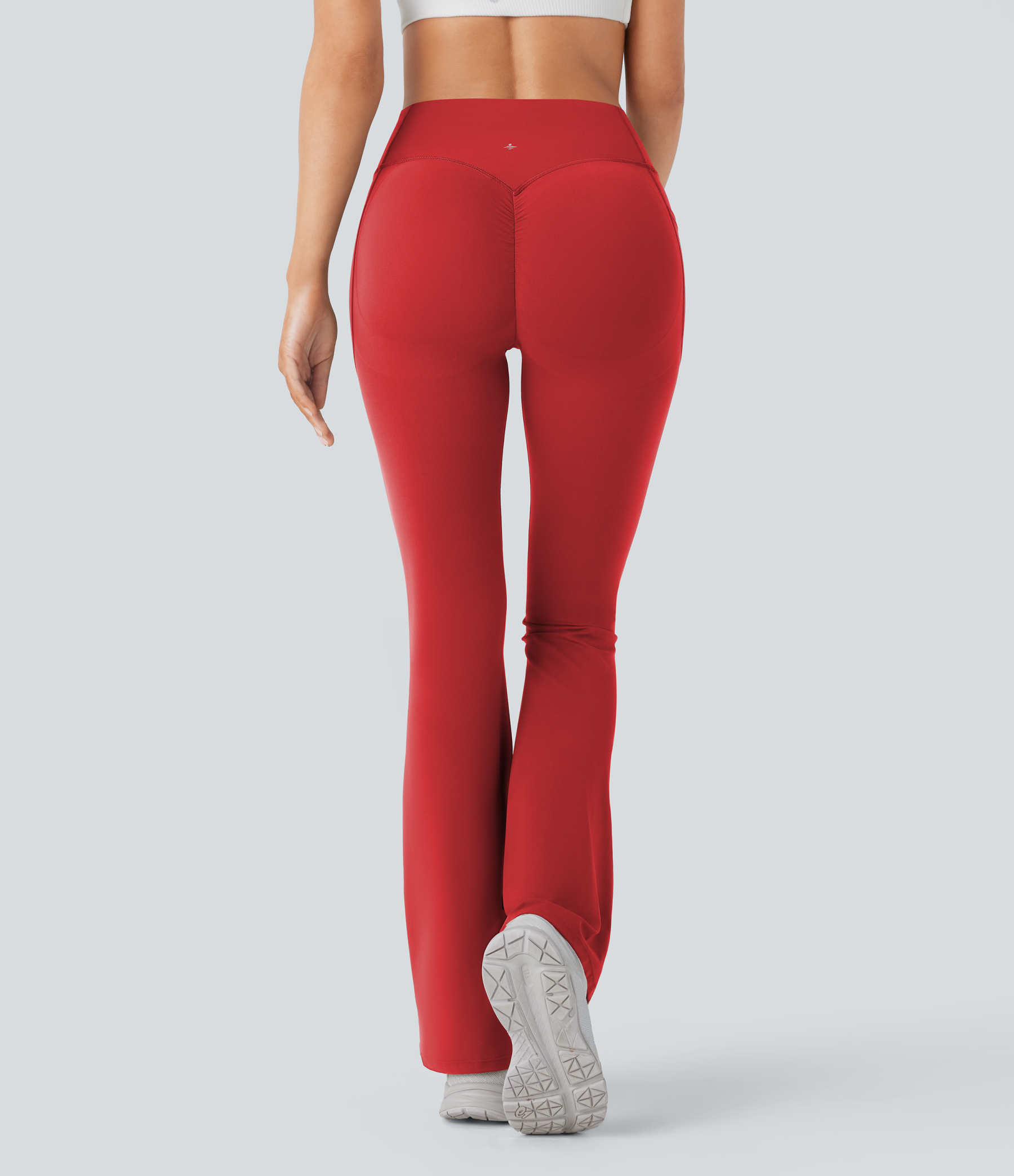 High Waisted Scrunch Butt Lifting Tummy Control Pocket Shaping Yoga Bootcut Leggings