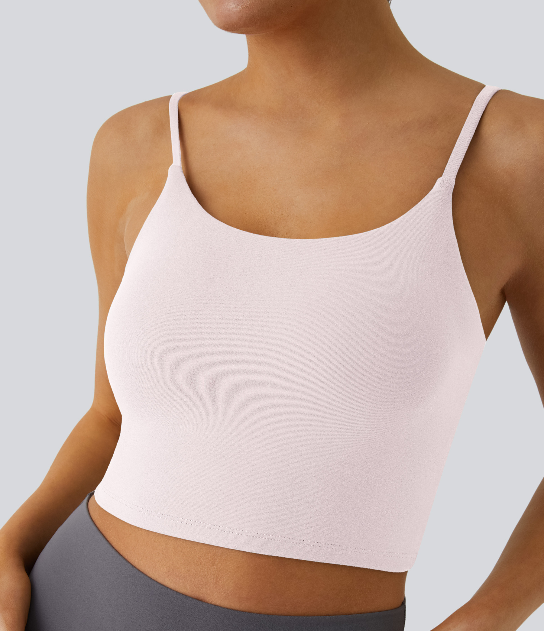 Basic Padded Workout Cropped Low Support Tank Top A-C Cups