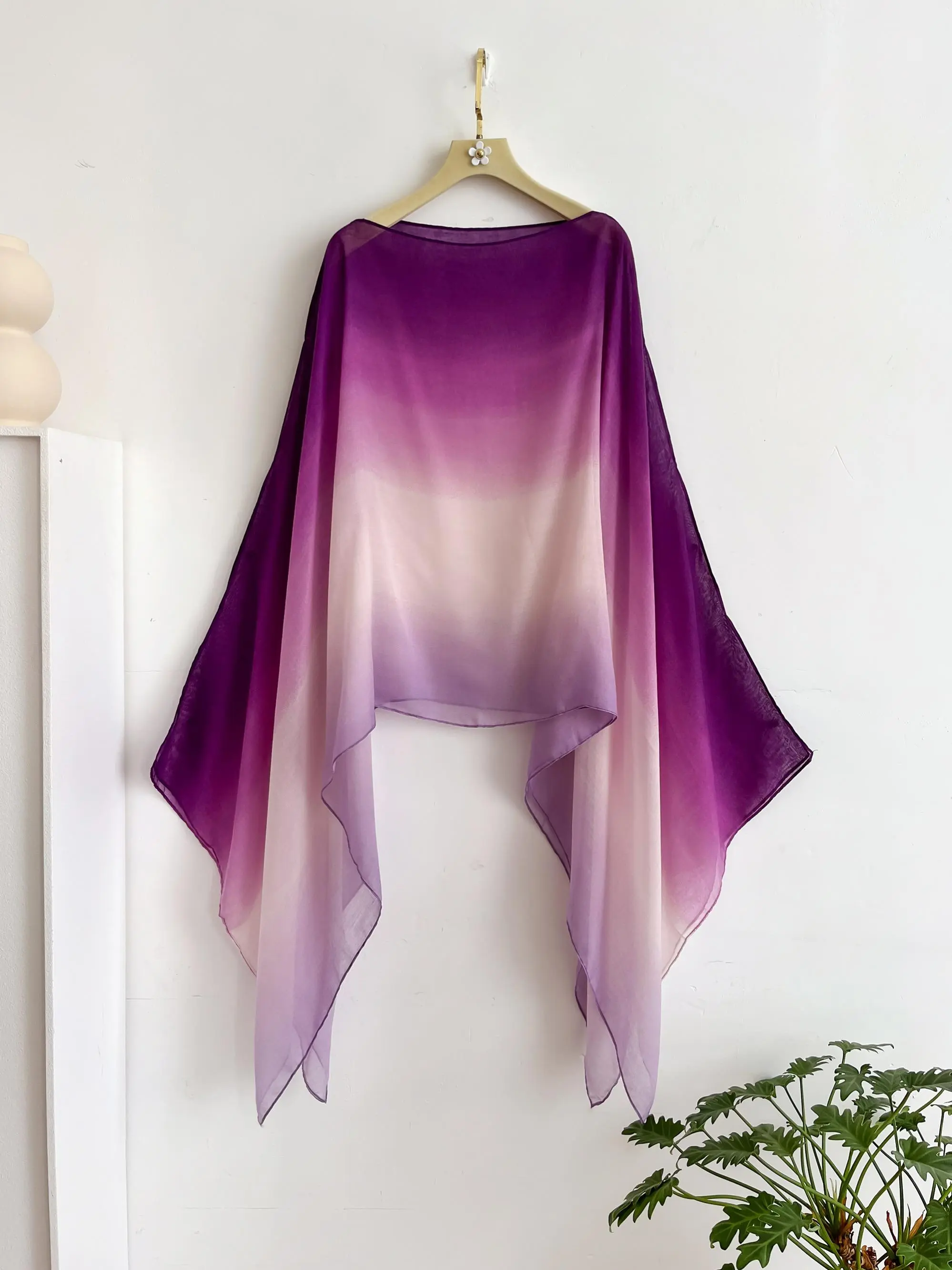 Women's Ombre Print Viscose Shawl, Casual Versatile Summer Scarf for All Seasons, Fashion Modern Accessory for Women & Girls