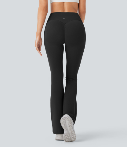 High Waisted Scrunch Butt Lifting Tummy Control Pocket Shaping Yoga Bootcut Leggings