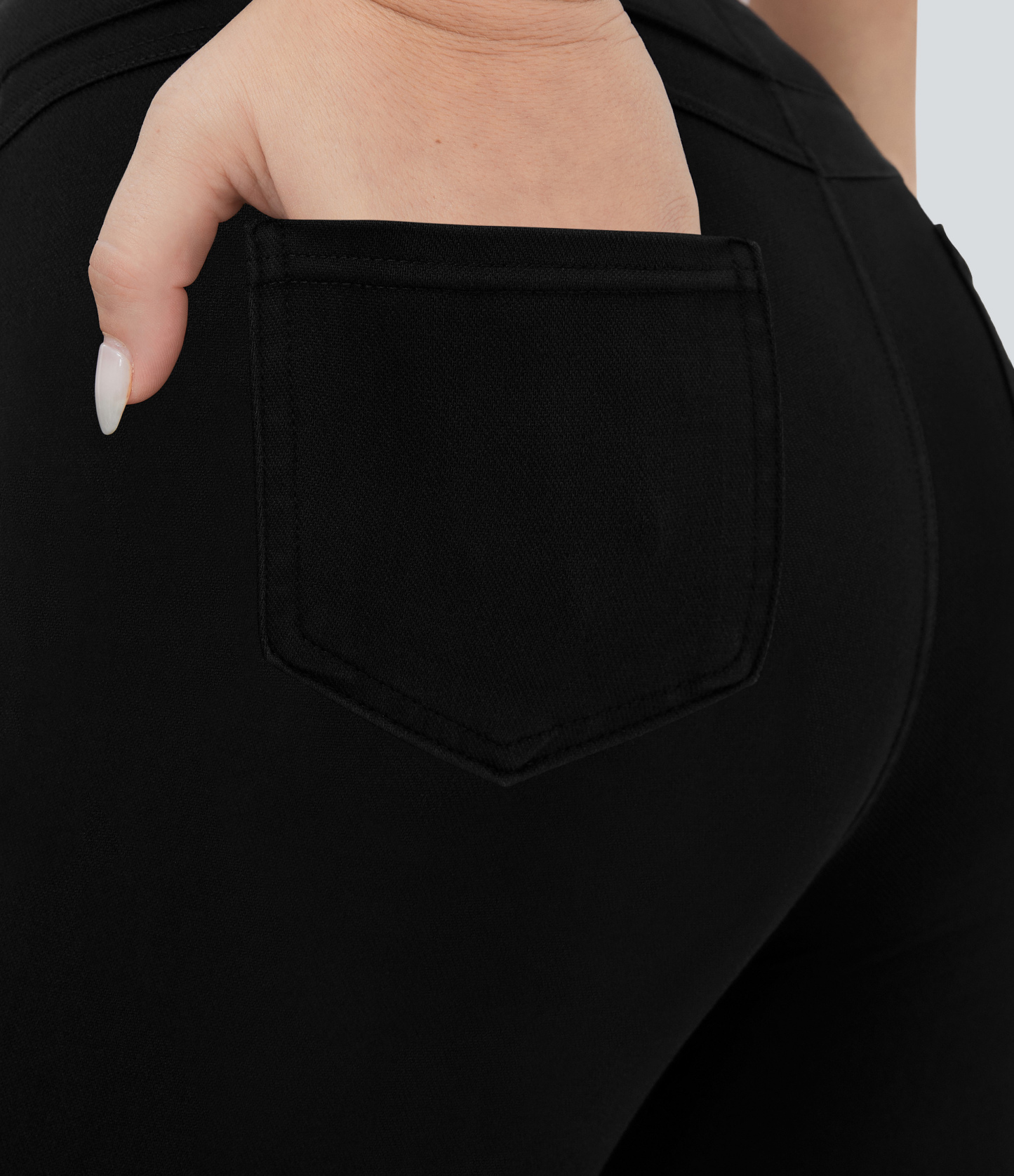 High Waisted Pocket Denim Plus Size Casual Leggings
