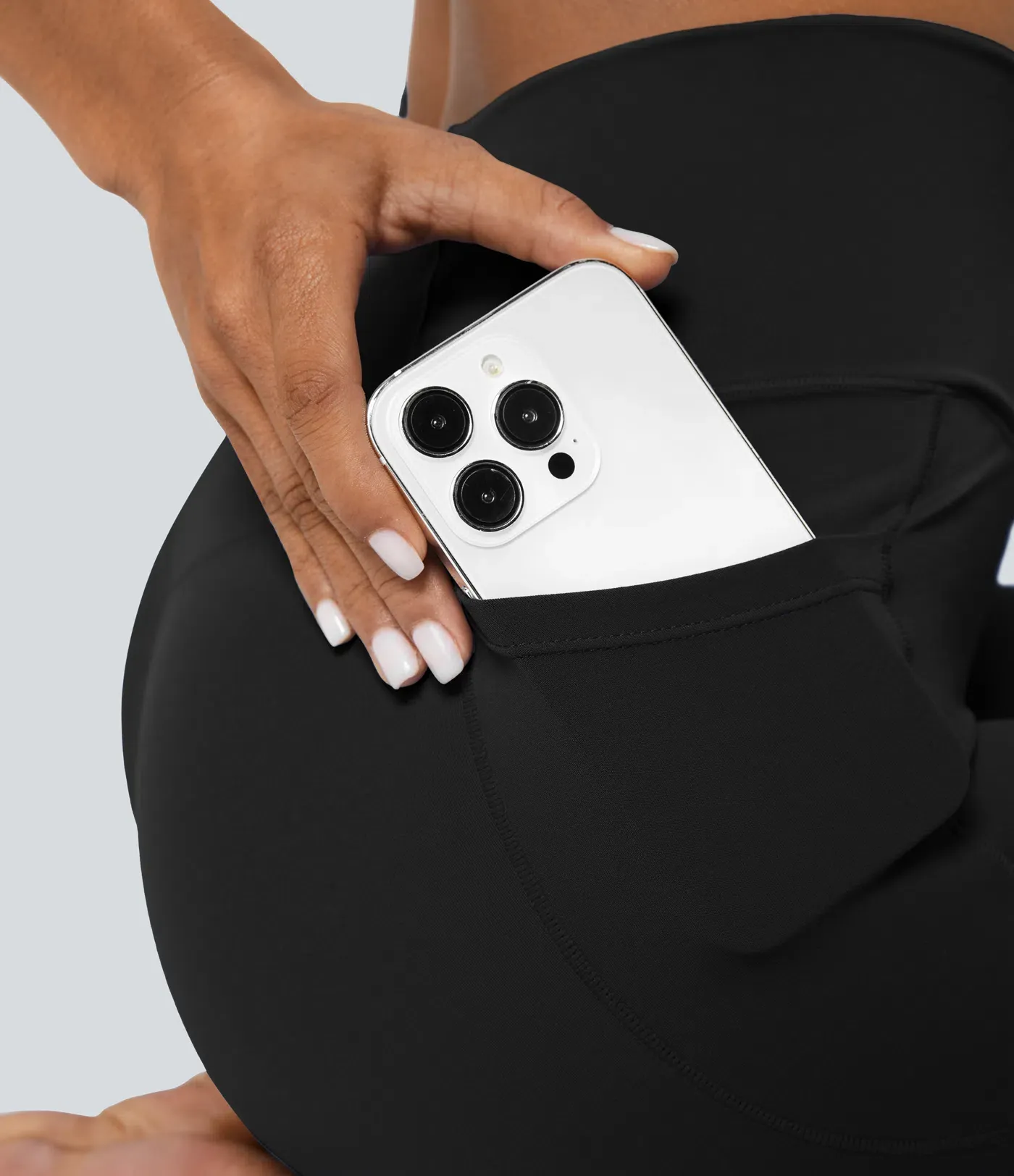 Crossover Pocket Plain Leggings-UPF50+