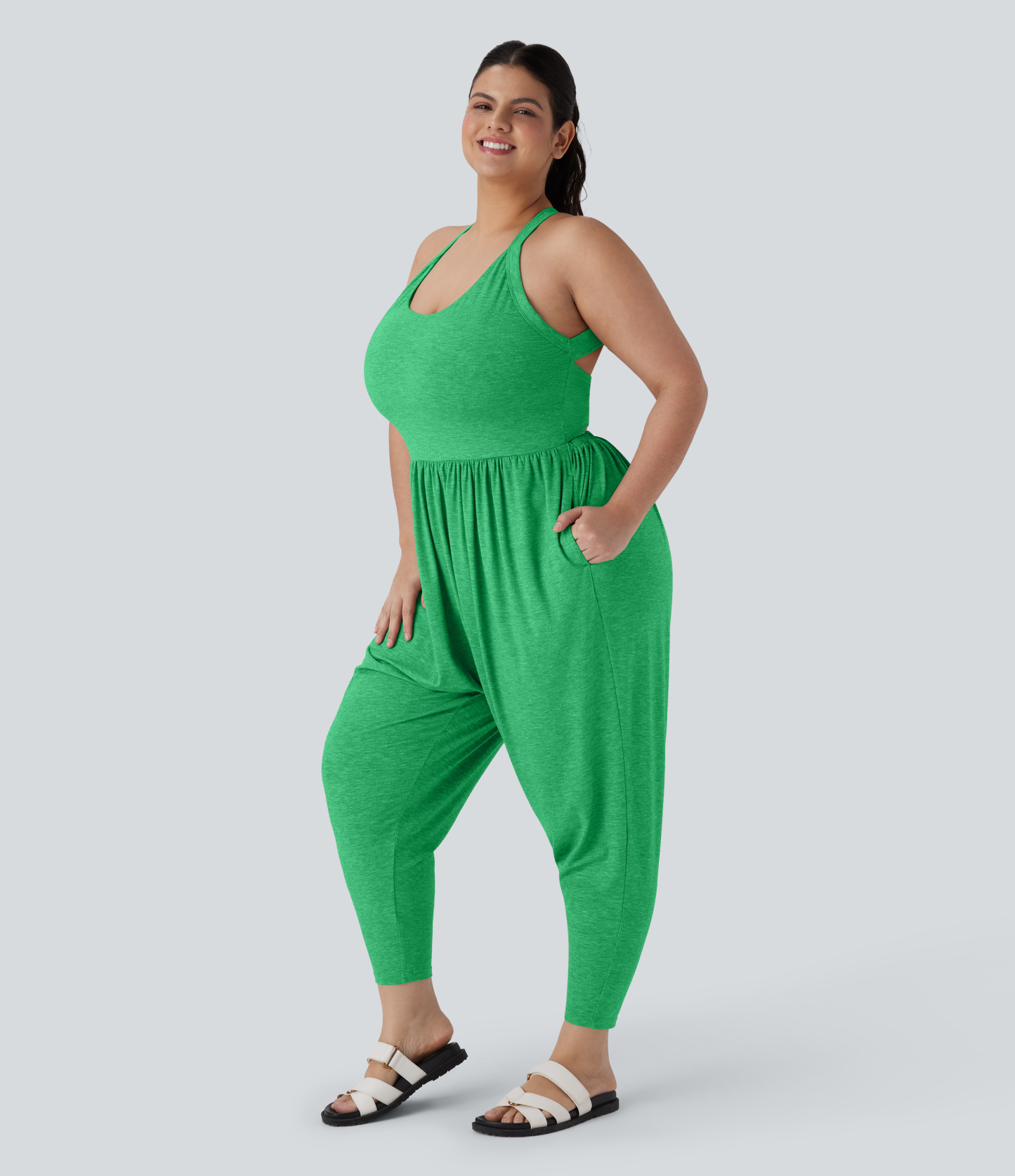 Harem Casual Plus Size Jumpsuit with Pocket-Easy Peezy Edition