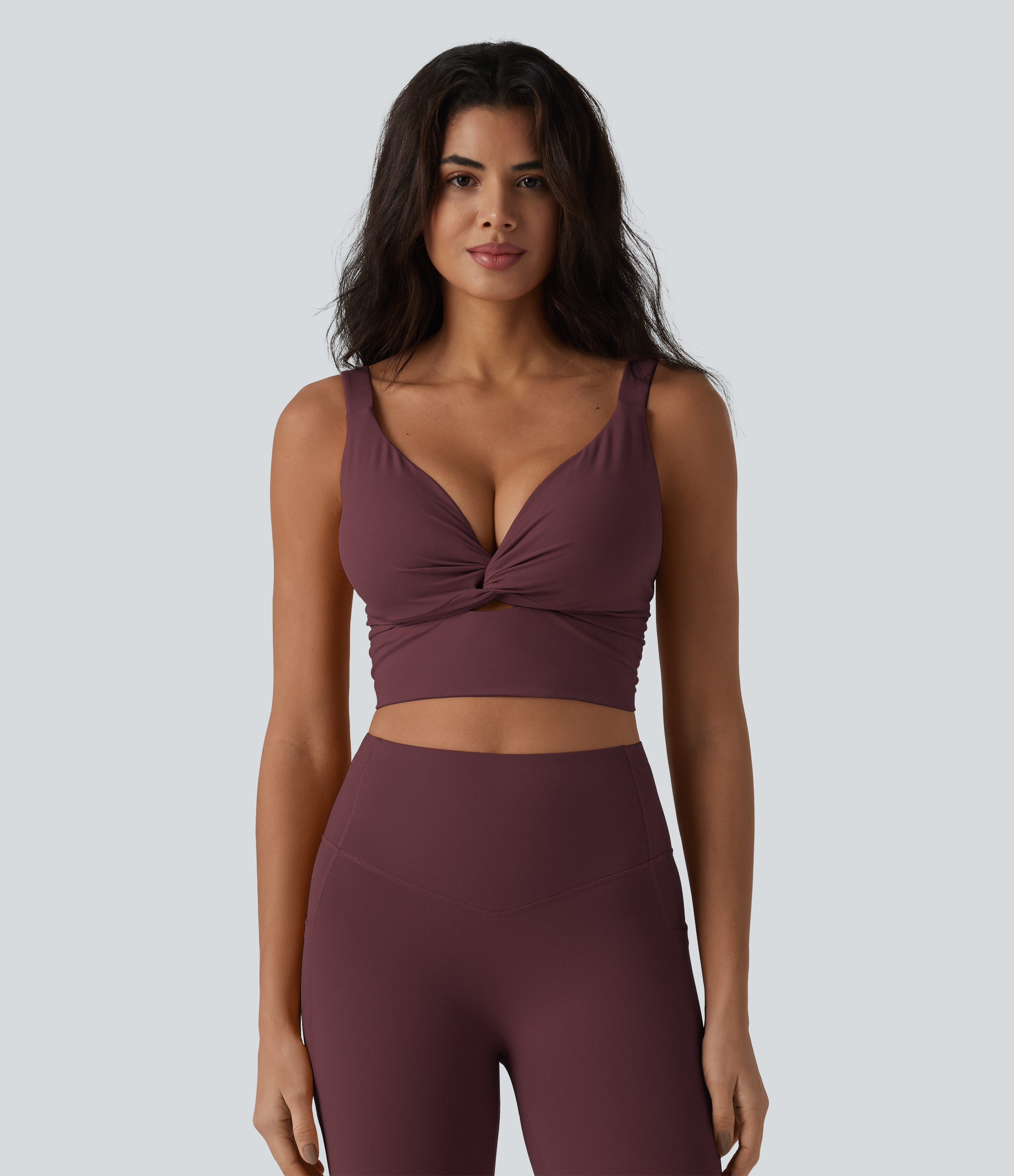 Low Support Push-Up Yoga Sports Bra D-F Cups