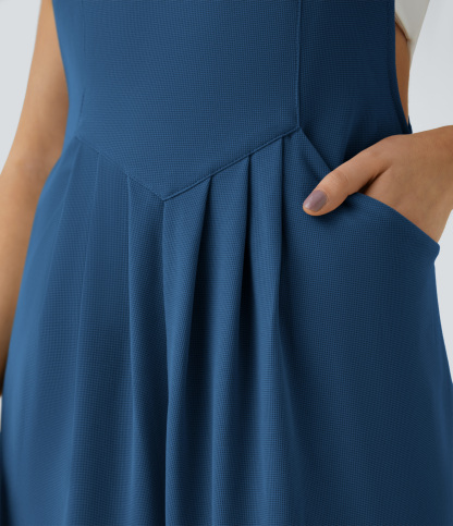 Pockets Waffle Casual Jogger Overalls