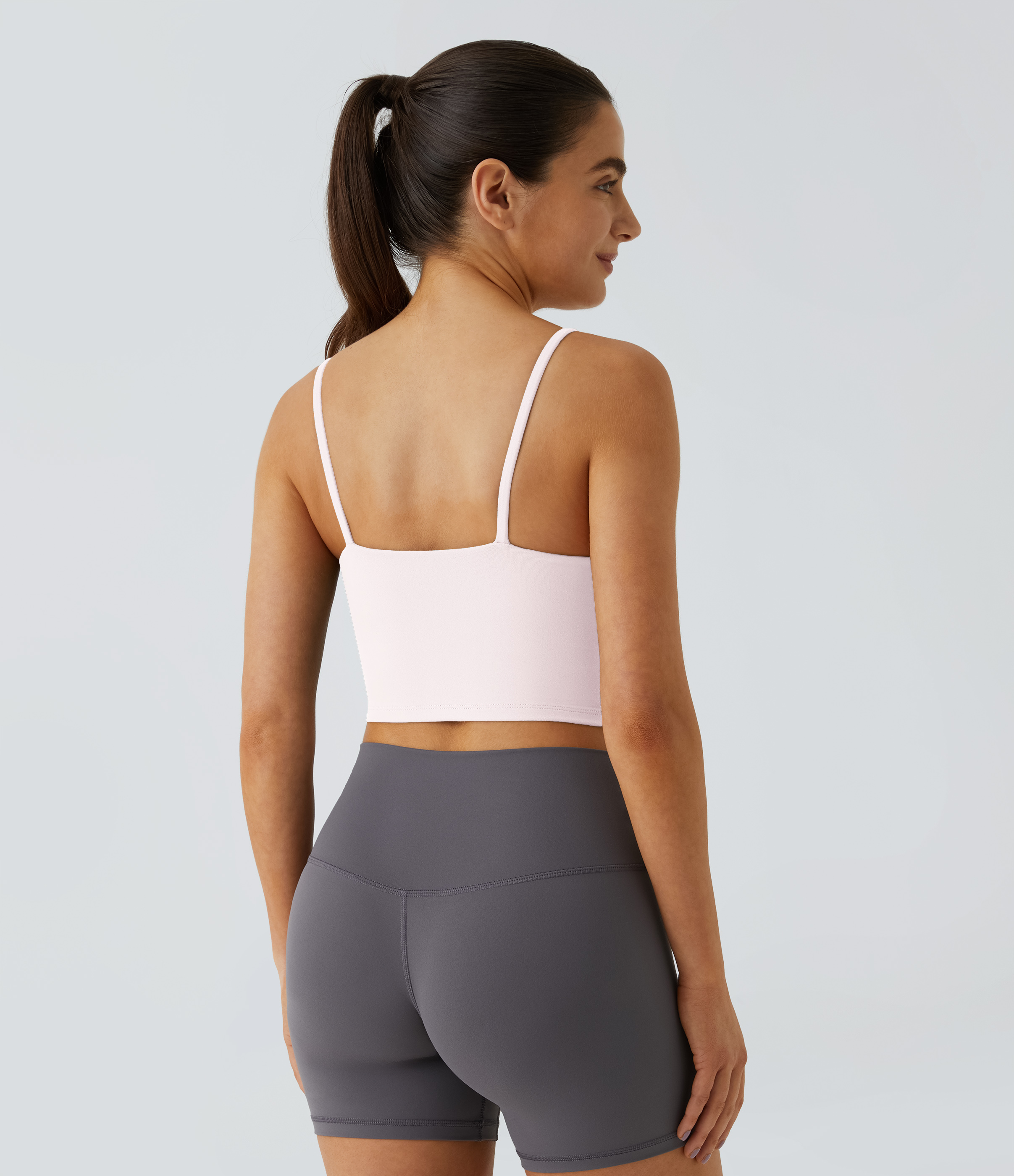 Basic Padded Workout Cropped Low Support Tank Top A-C Cups