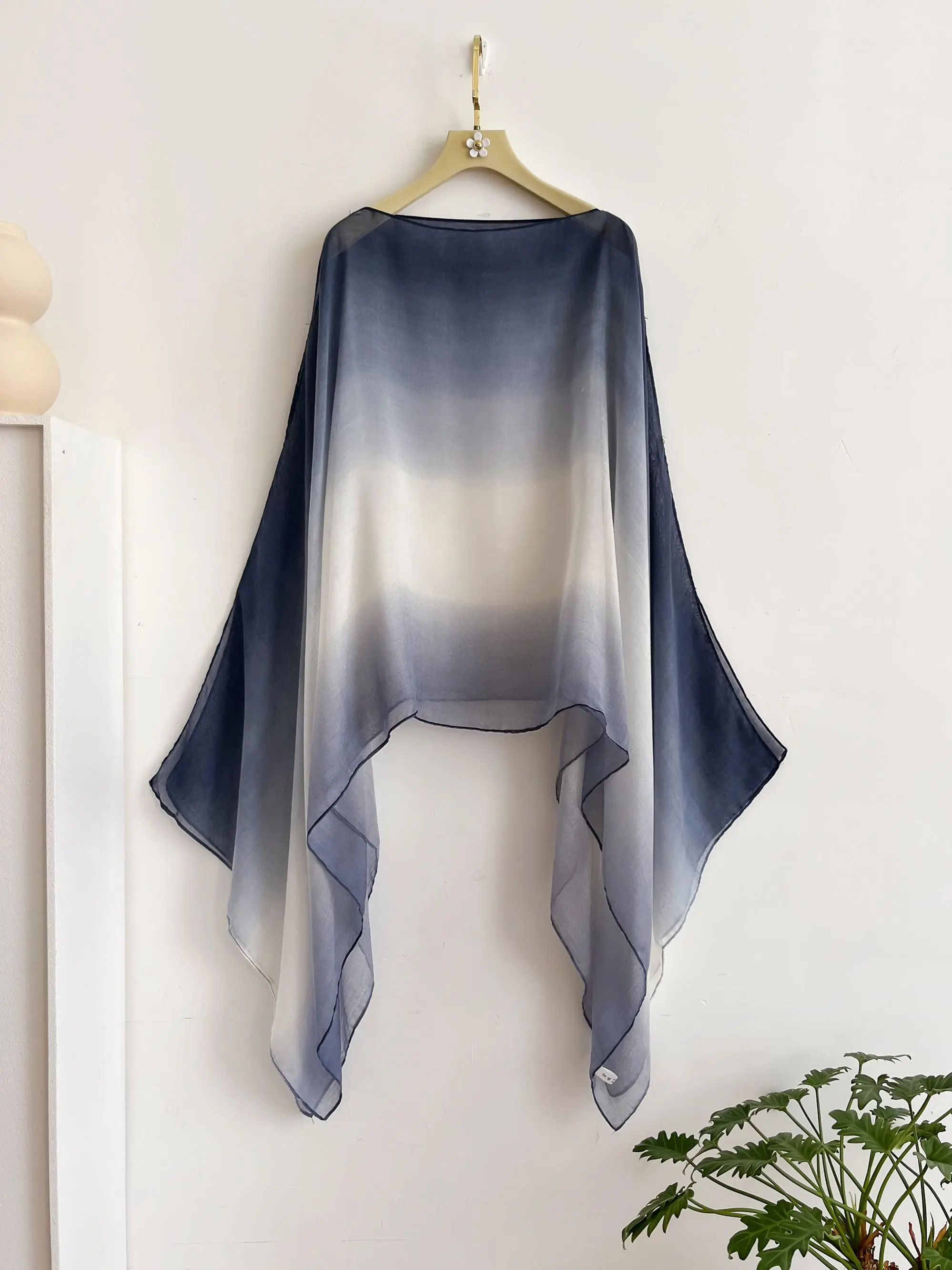 Women's Ombre Print Viscose Shawl, Casual Versatile Summer Scarf for All Seasons, Fashion Modern Accessory for Women & Girls