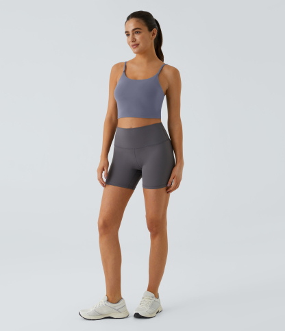 Basic Padded Workout Cropped Low Support Tank Top A-C Cups