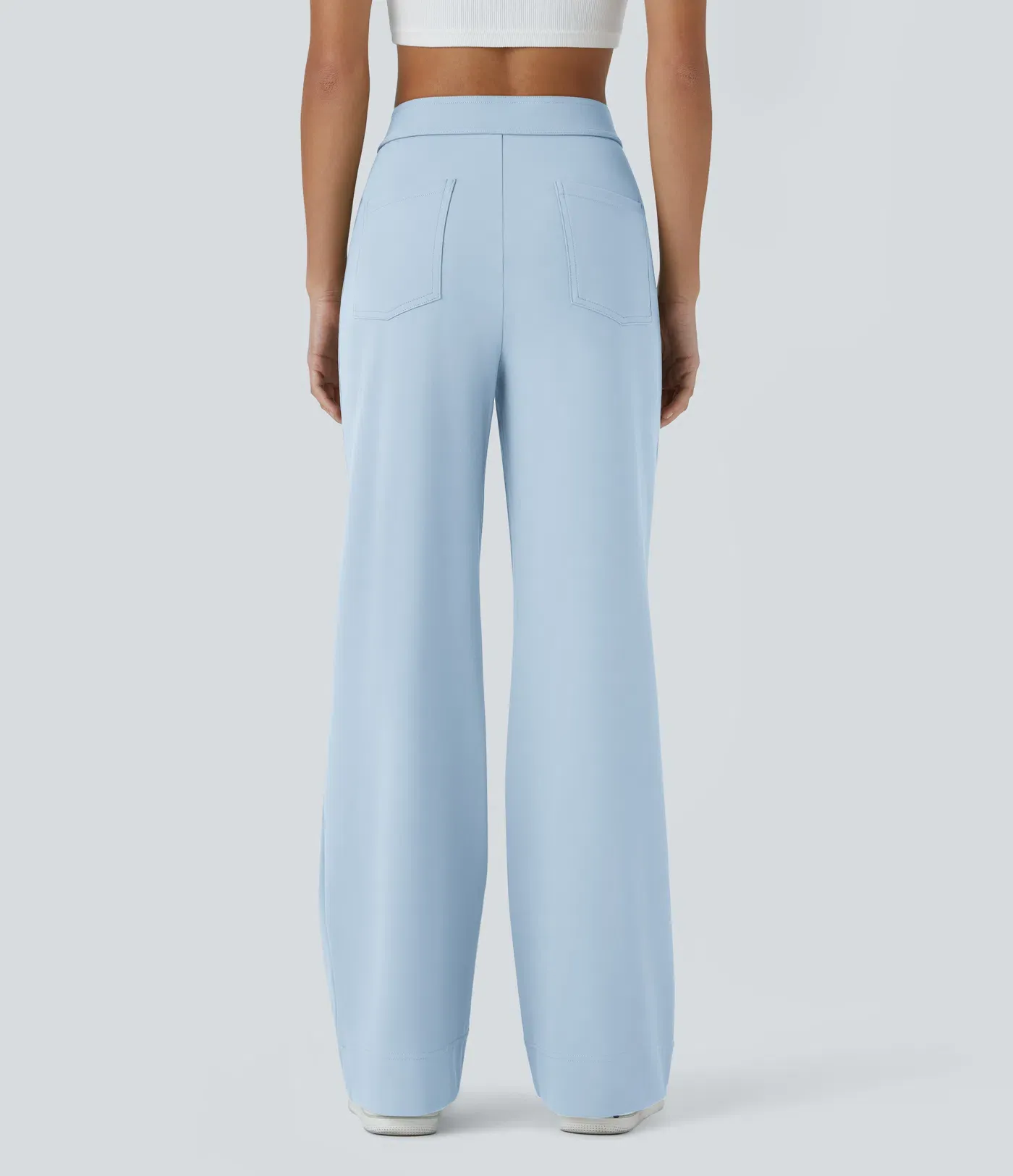 DayStretch High Waisted Pockets Straight Leg Casual Pants