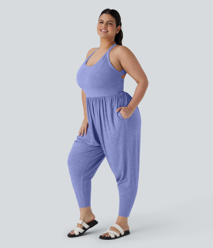 Harem Casual Plus Size Jumpsuit with Pocket-Easy Peezy Edition