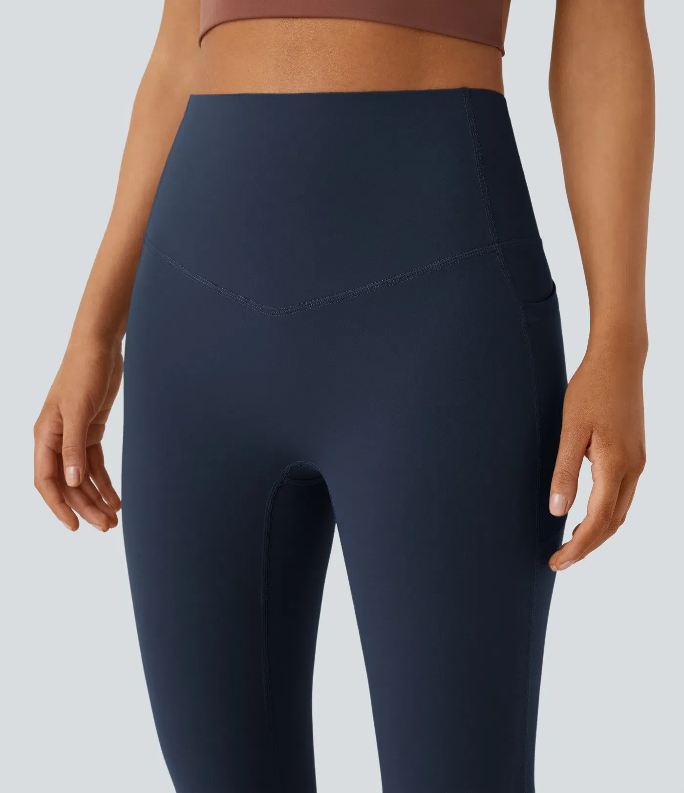 High Waisted Tummy Control Pocket Shaping Yoga Bootcut Leggings