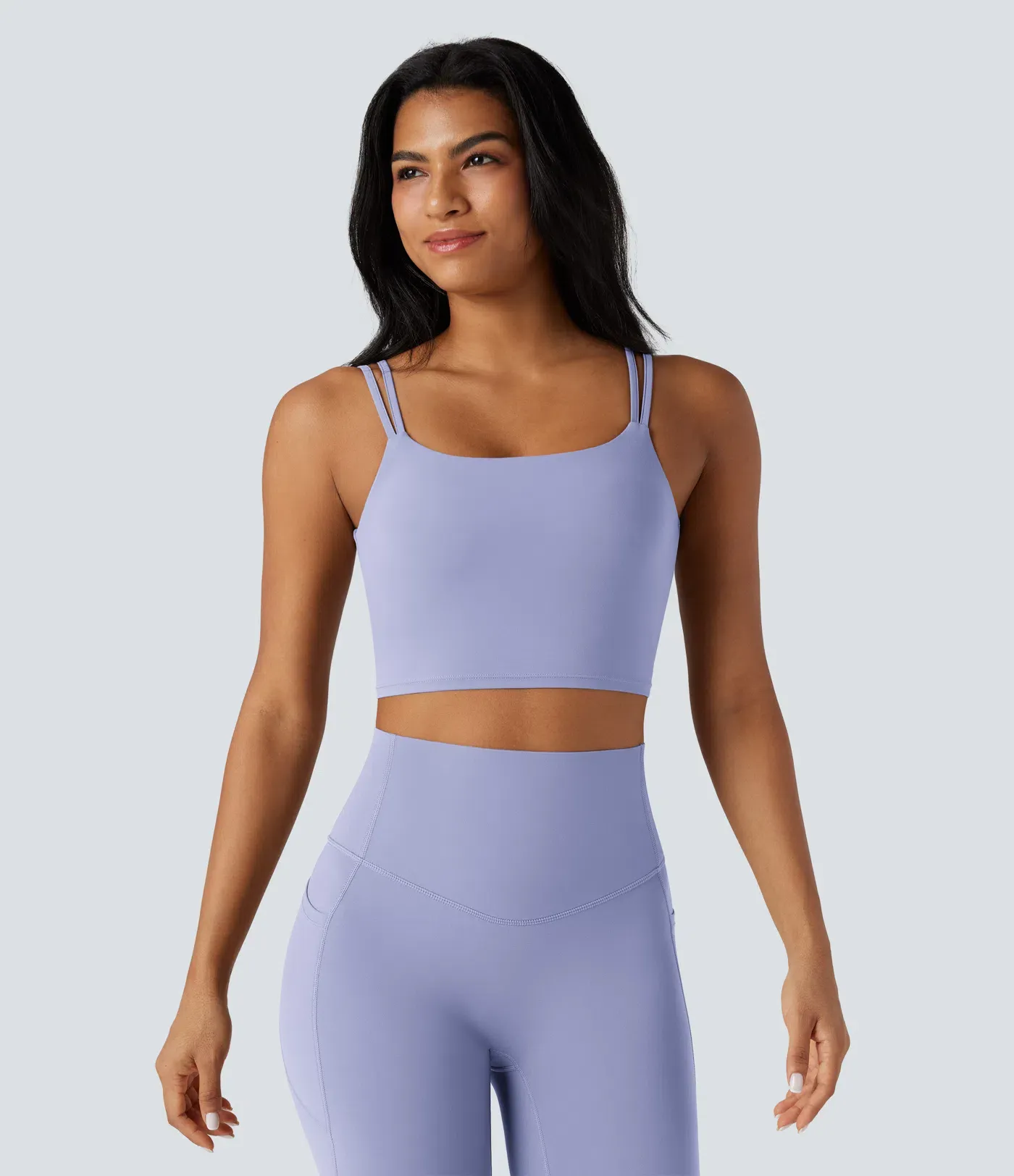 UltraSculpt™ Double Straps Twisted Backless Cropped Yoga Tank Top