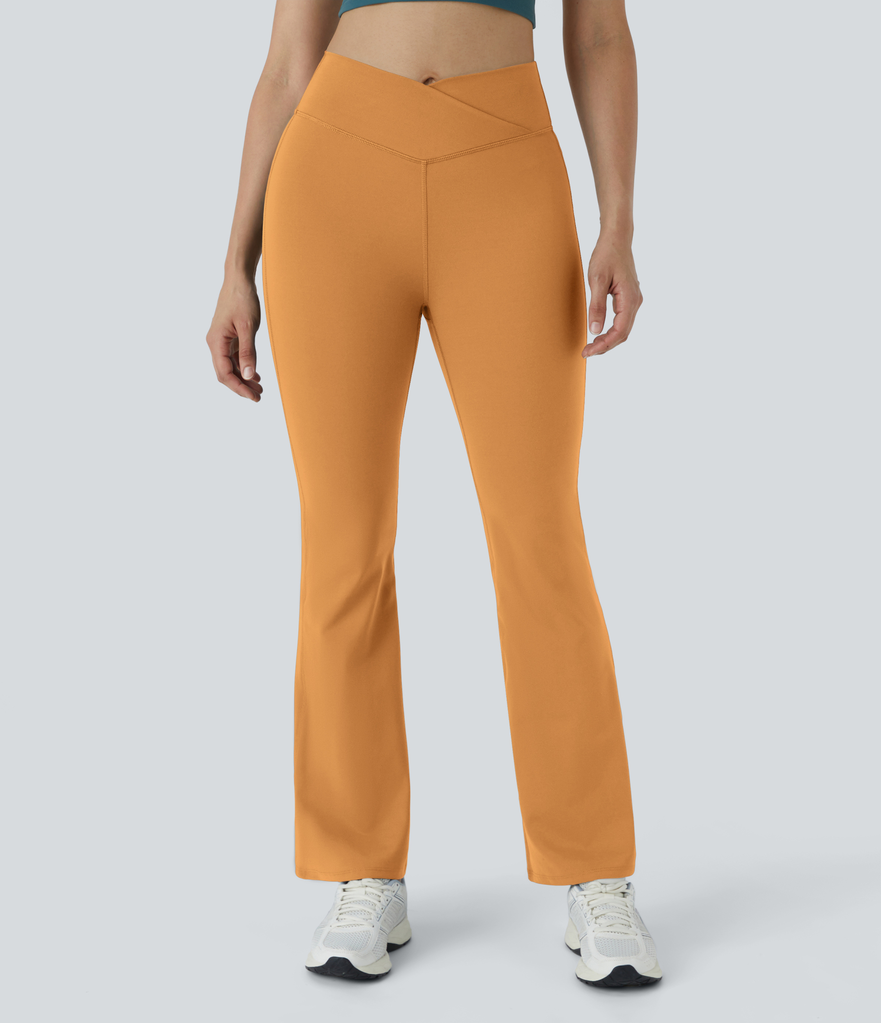 DayStretch High Waisted Crossover Flare Yoga Leggings