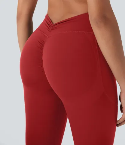 High Waisted Tummy Control Butt Lifting Ruched Pocket Shaping Yoga Leggings