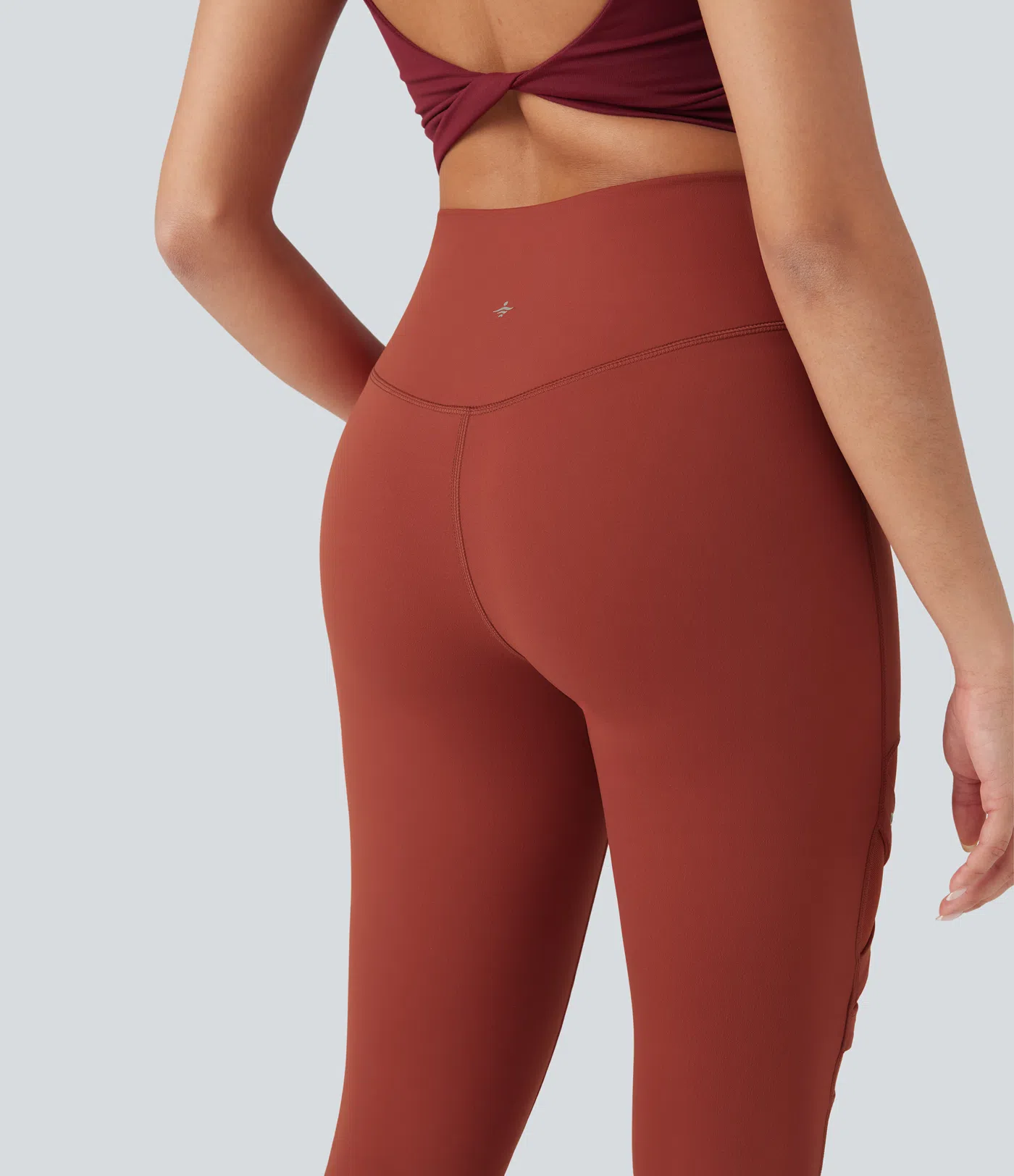 DayStretch High Waisted Crossover Contrast Mesh Decorative Buckle Yoga Leggings