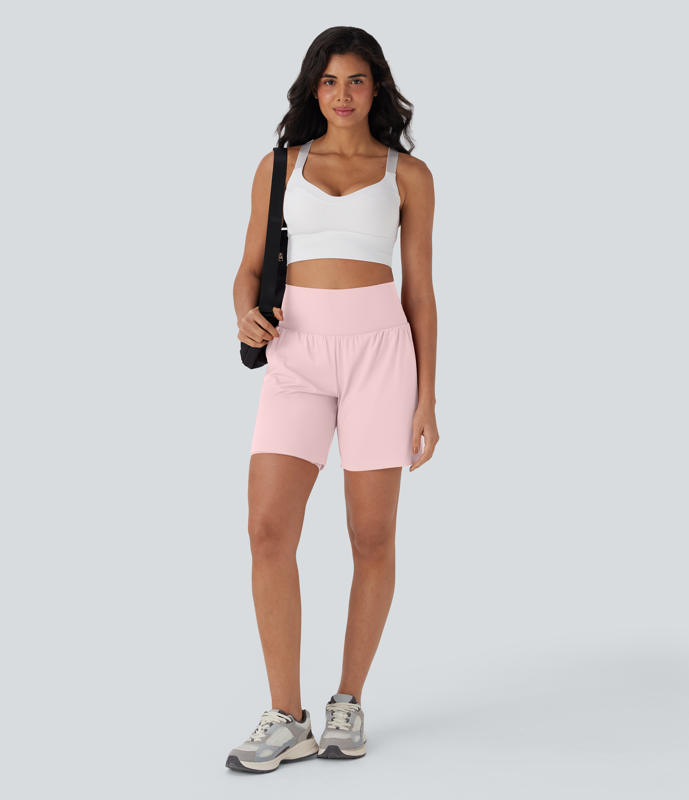 Airy Super High Waisted 2-in-1 Cool Touch Yoga Shorts 7" with Pockets
